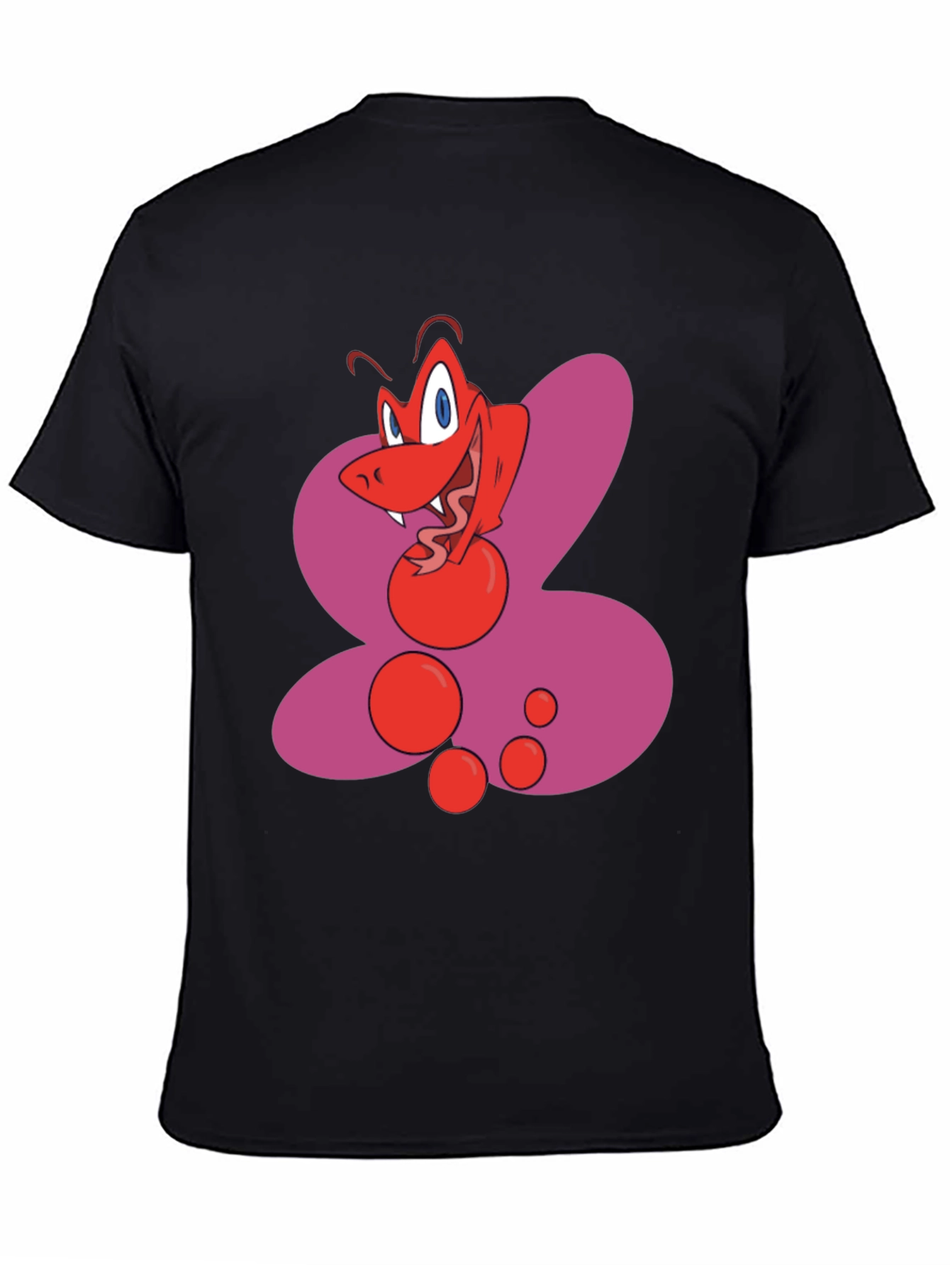 Cartoon Snake Graphic Black T-Shirt