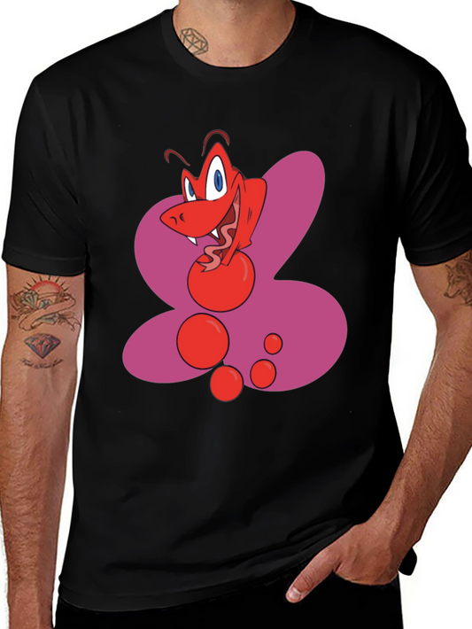 Cartoon Snake Graphic Black T-Shirt