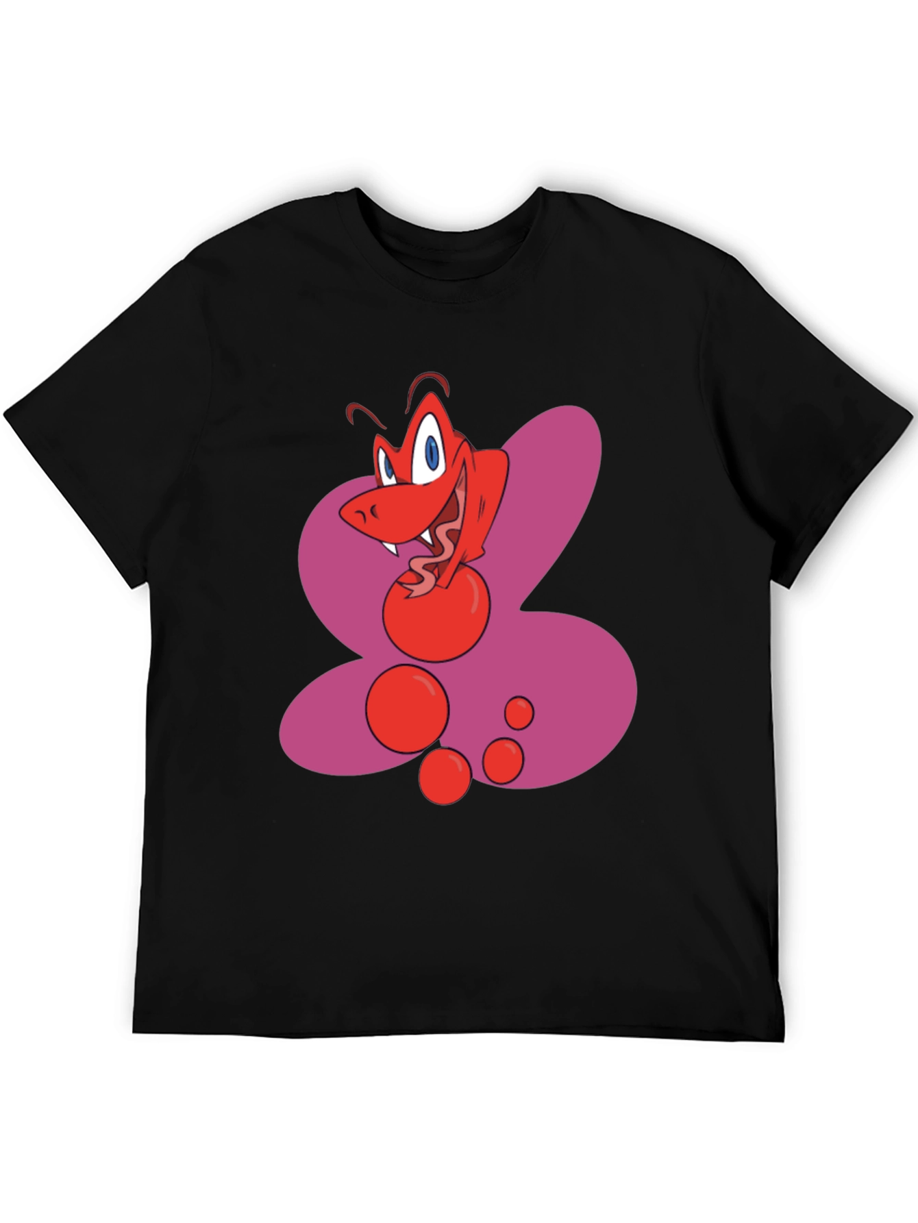 Cartoon Snake Graphic Black T-Shirt
