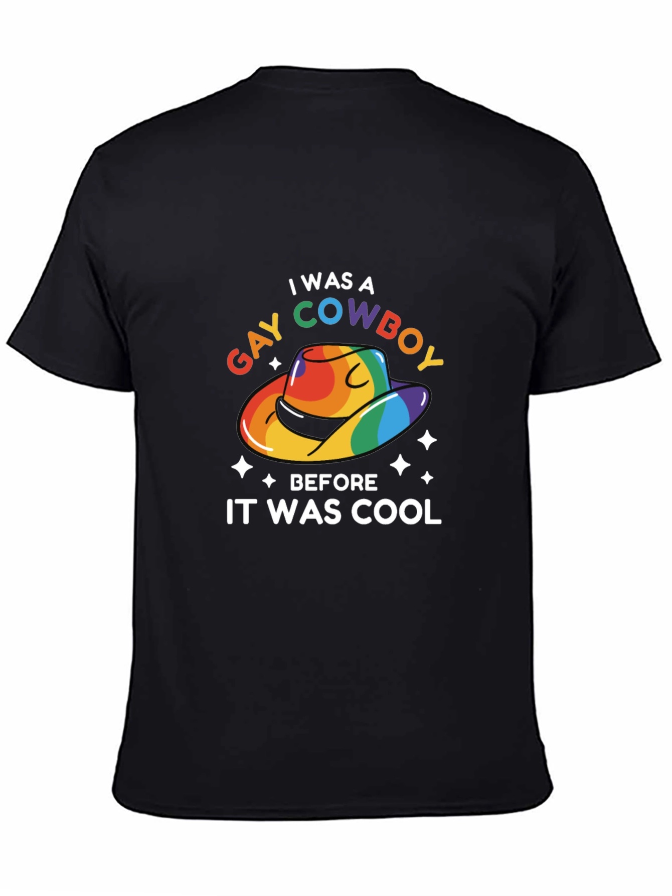 Gay Cowboy Pride T-Shirt - Rainbow Cowboy Hat