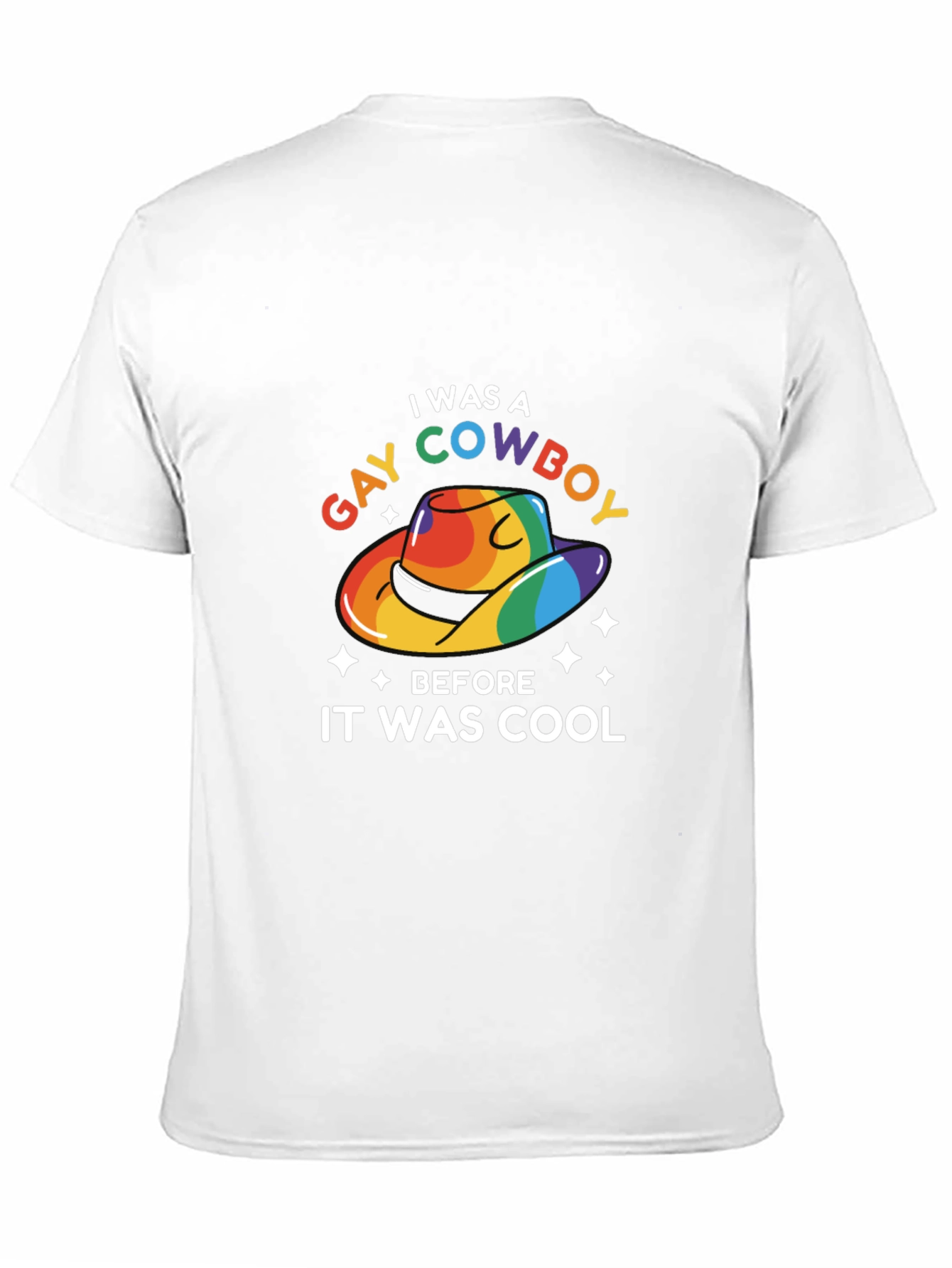 Gay Cowboy Pride T-Shirt - Rainbow Cowboy Hat