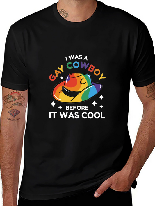 Gay Cowboy Pride T-Shirt - Rainbow Cowboy Hat