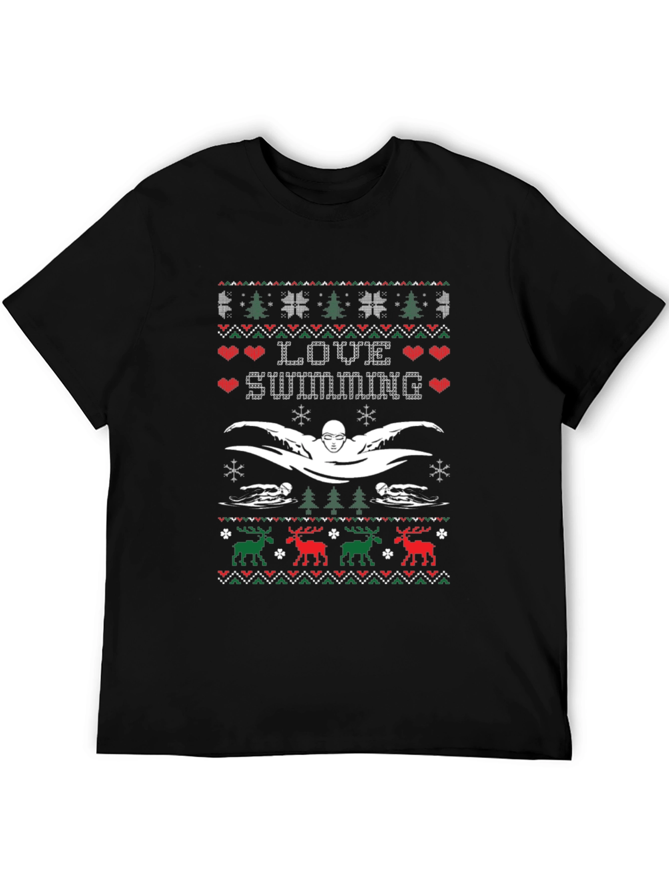 Love Swimming Ugly Christmas Sweater T-Shirt