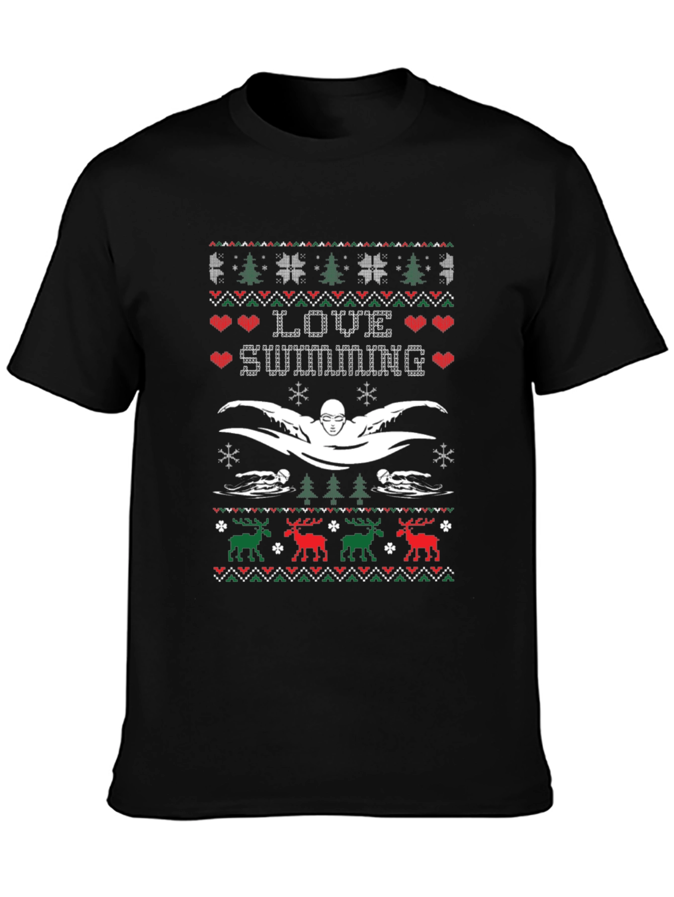 Love Swimming Ugly Christmas Sweater T-Shirt