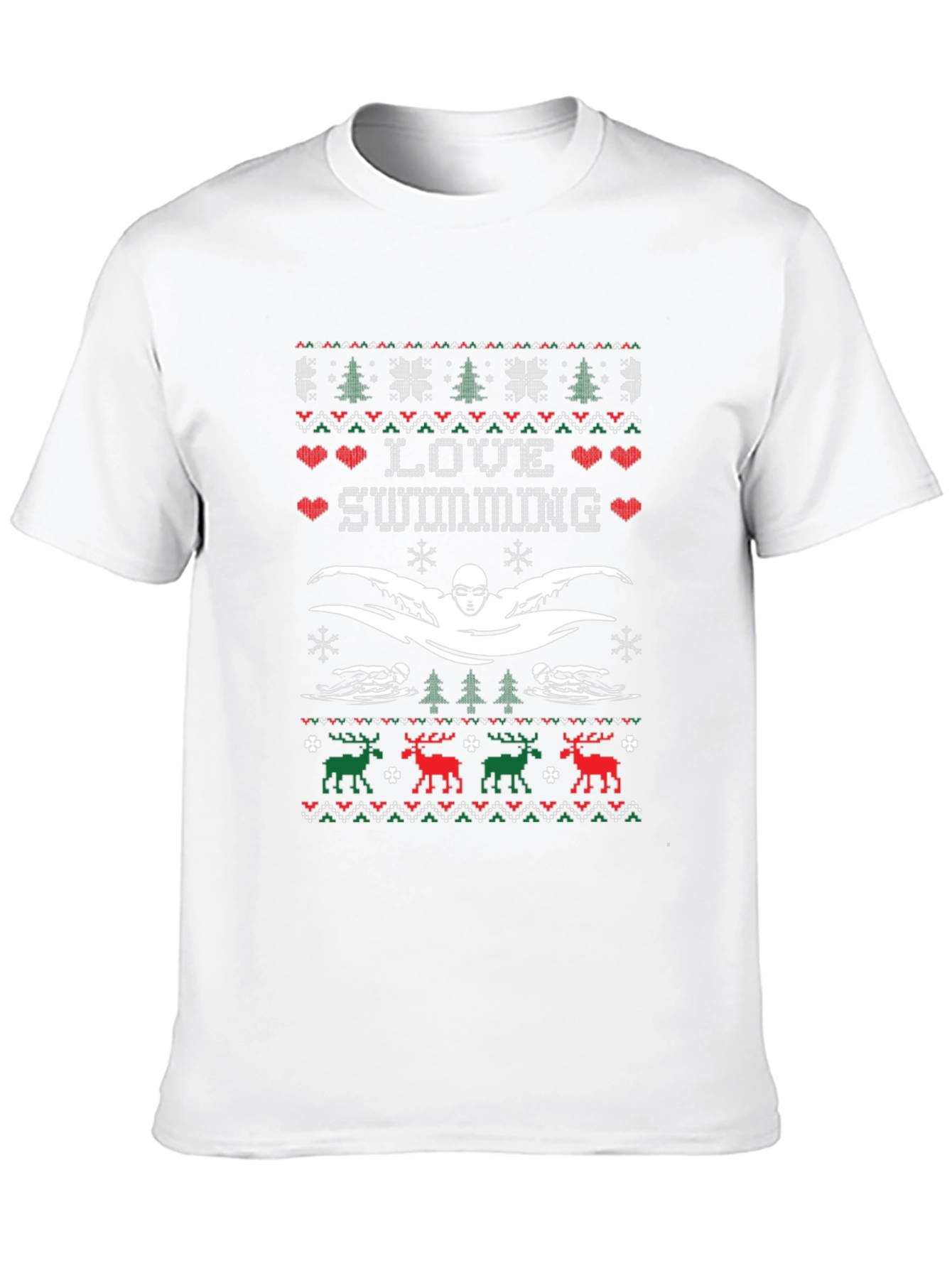 Love Swimming Ugly Christmas Sweater T-Shirt