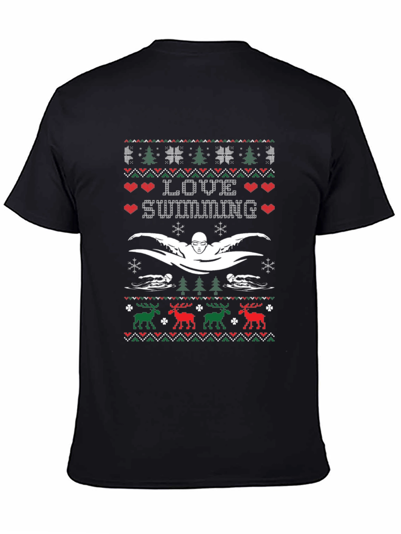 Love Swimming Ugly Christmas Sweater T-Shirt