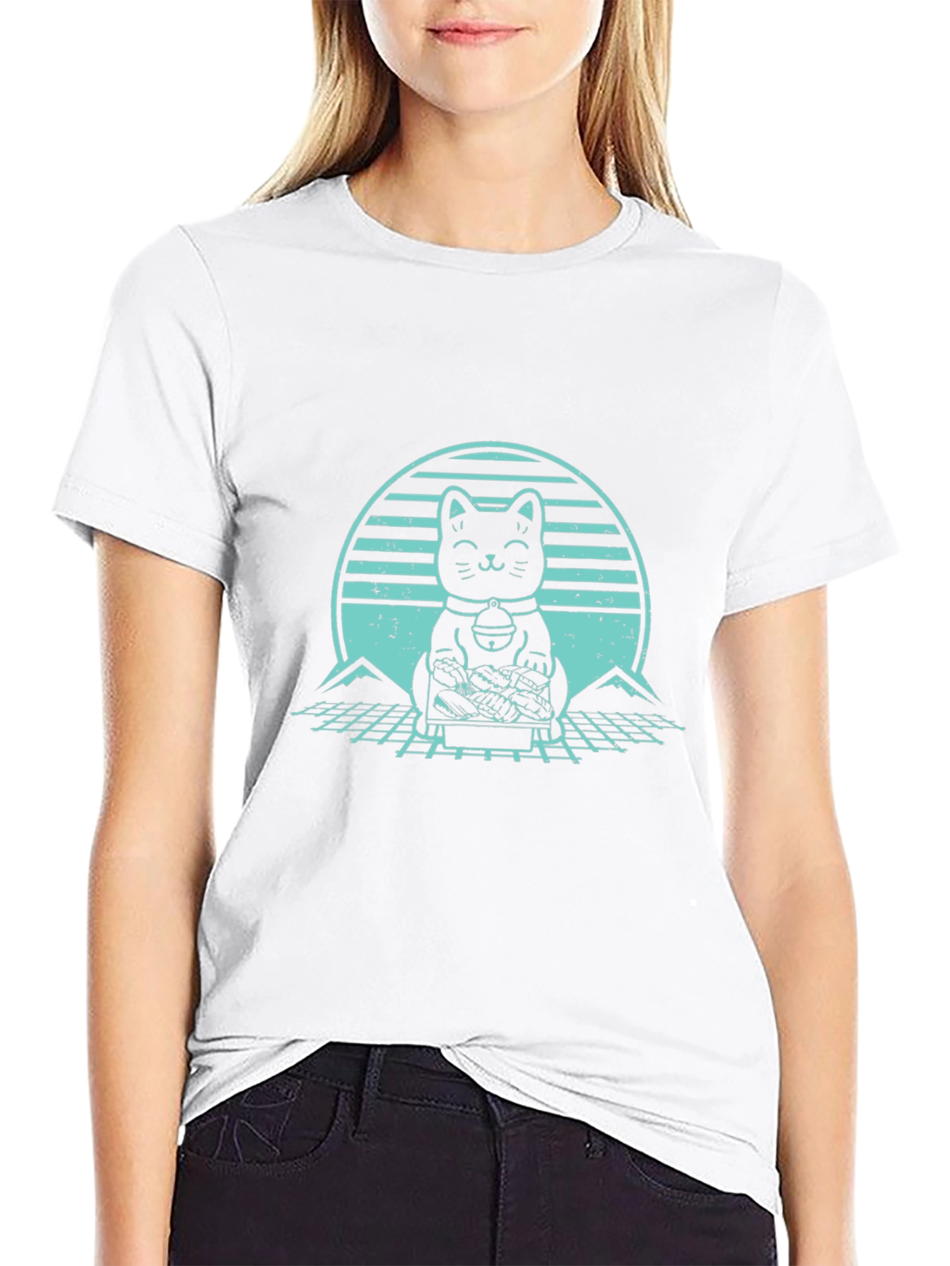 Lucky Cat T-Shirt - Retro Graphic Design