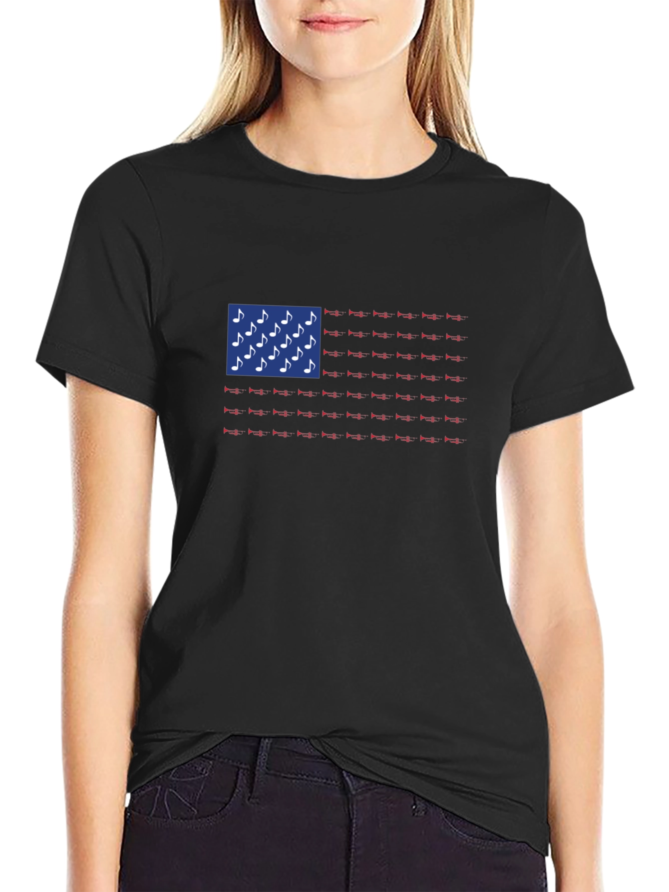 Musical American Flag Graphic Tee