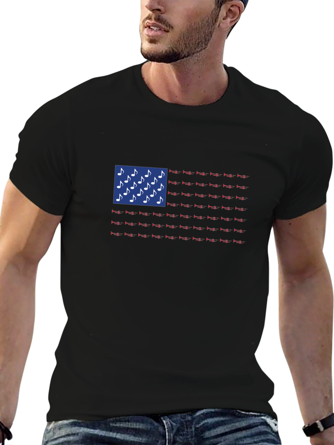 Musical American Flag Graphic Tee
