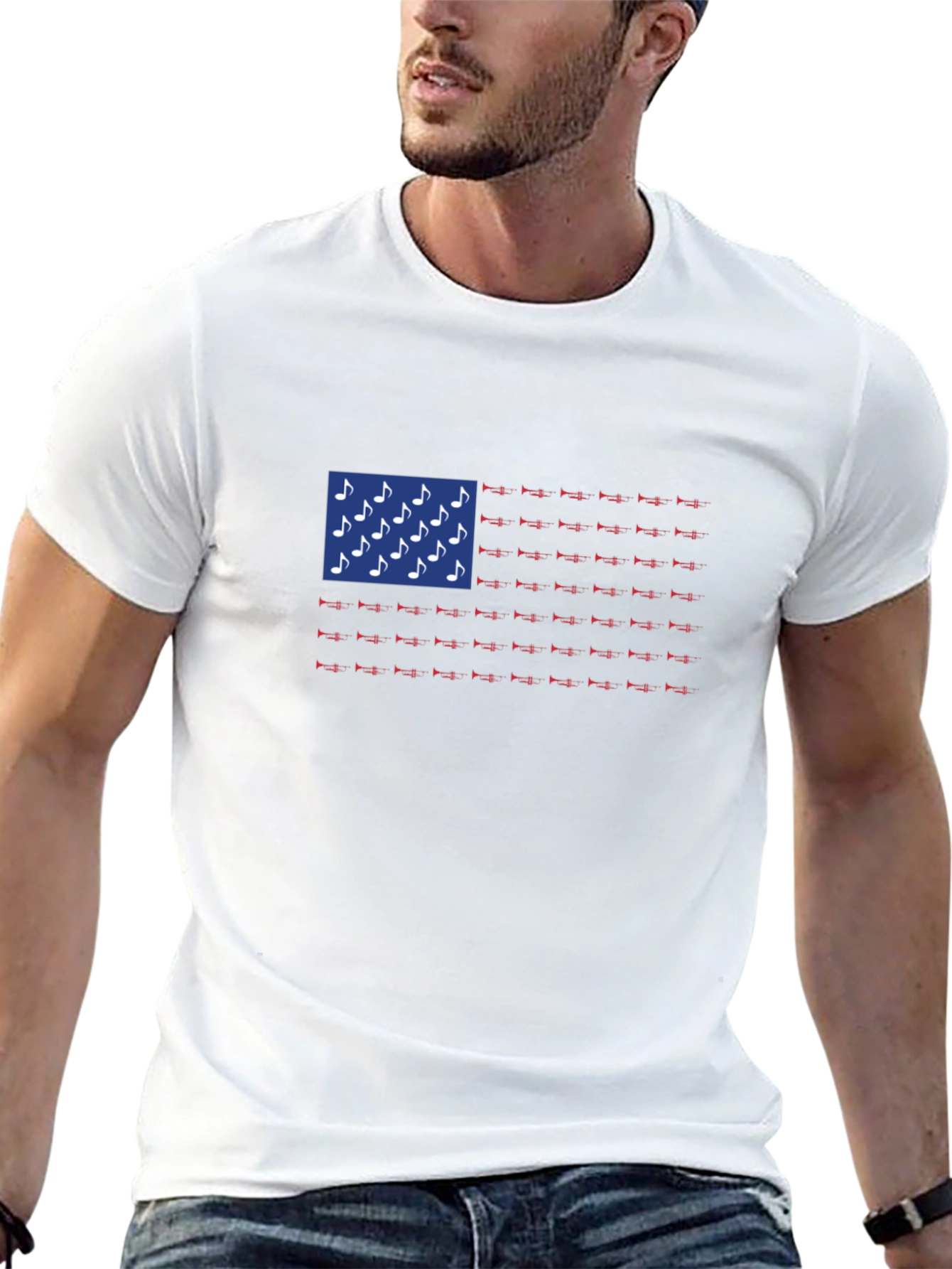 Musical American Flag Graphic Tee