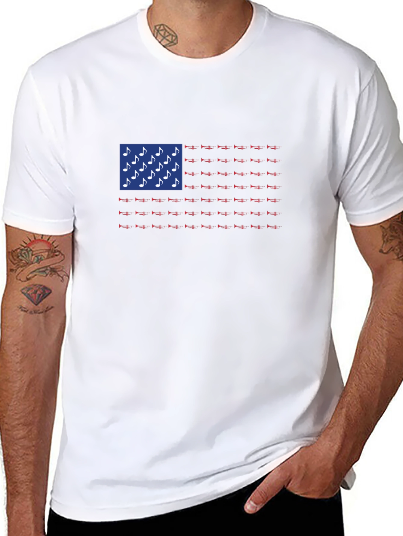 Musical American Flag Graphic Tee