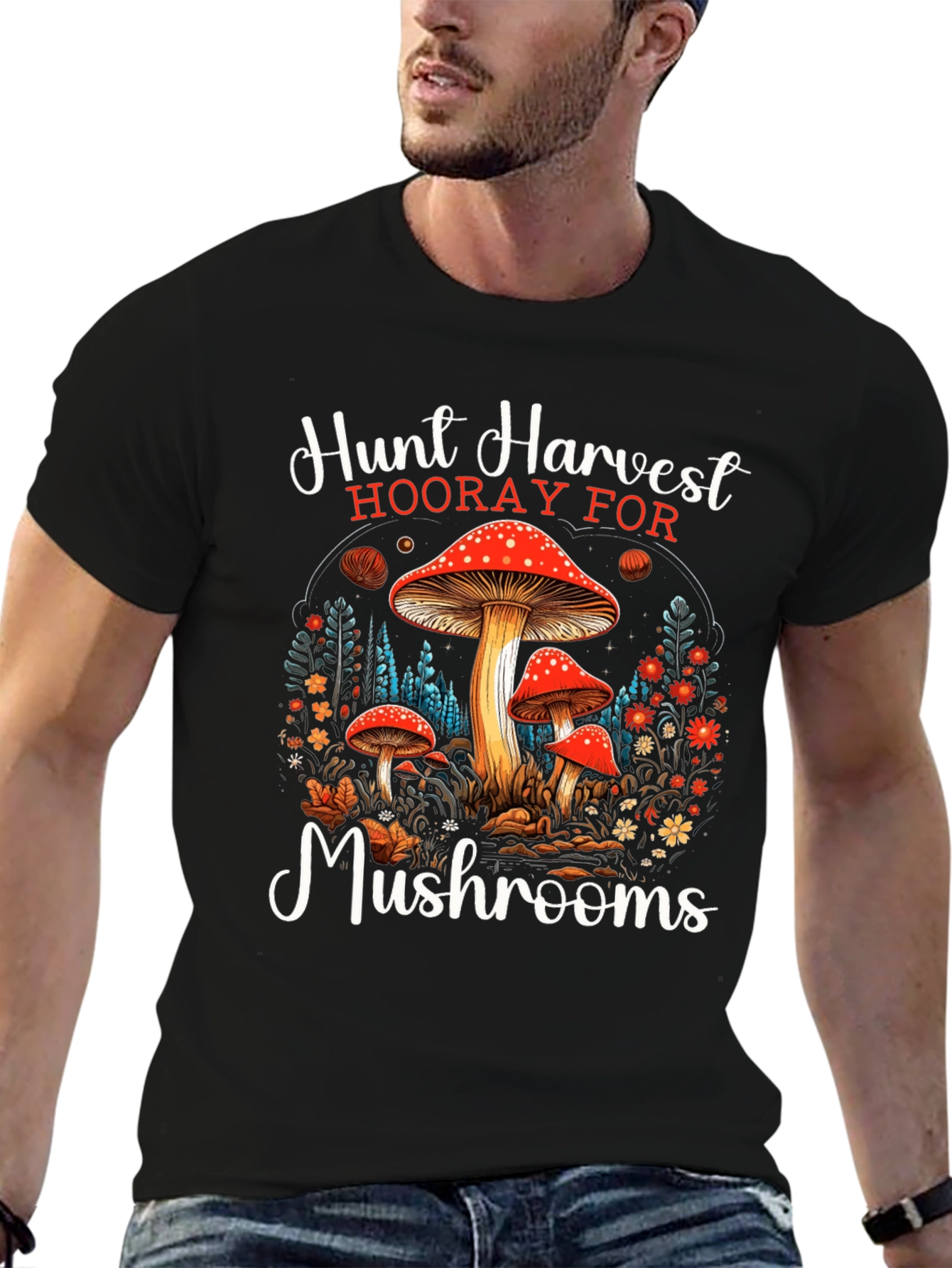 Hunt Harvest Mushrooms T-Shirt
