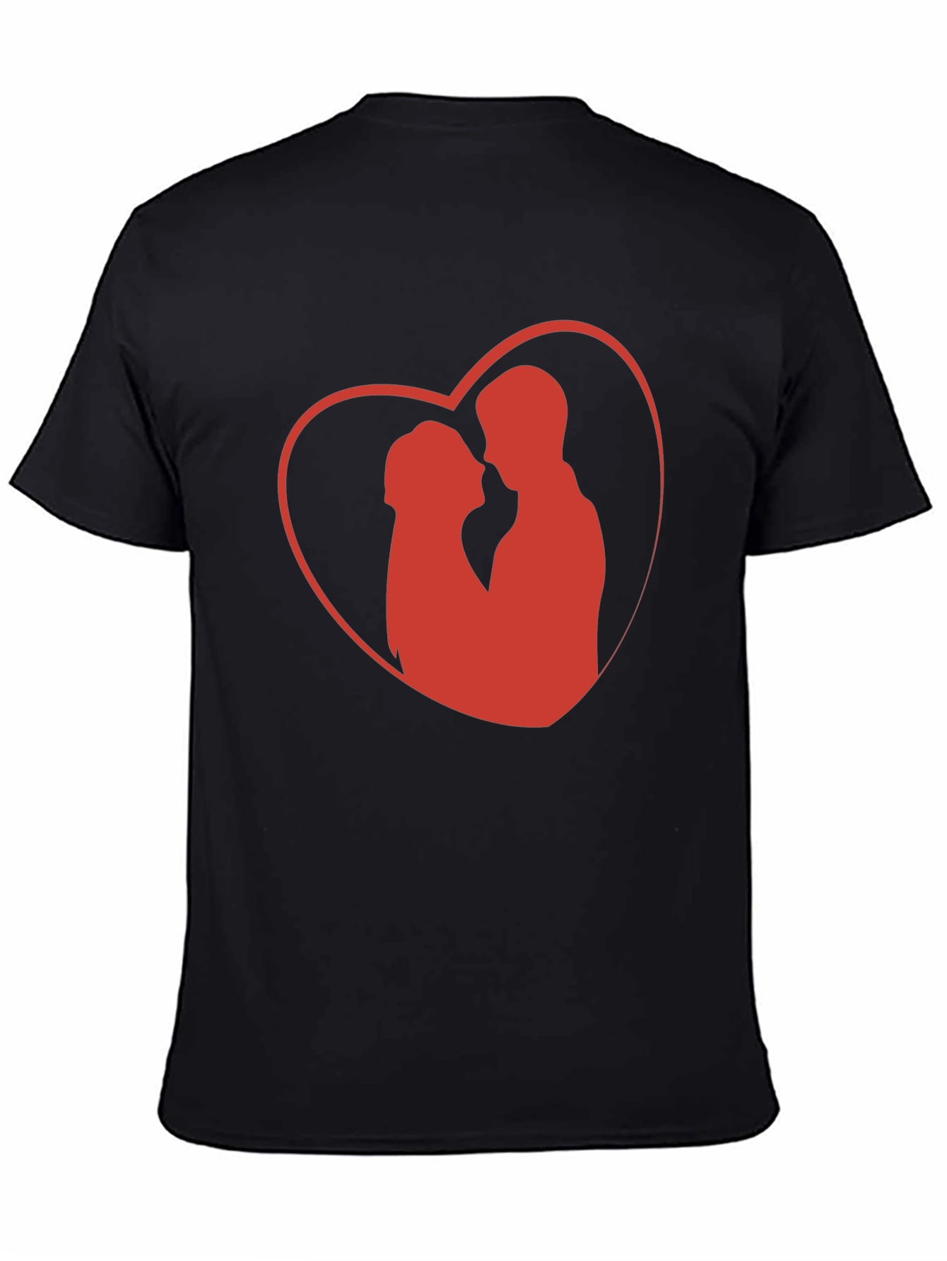 Romantic Heart Graphic Tee - Black Cotton Blend