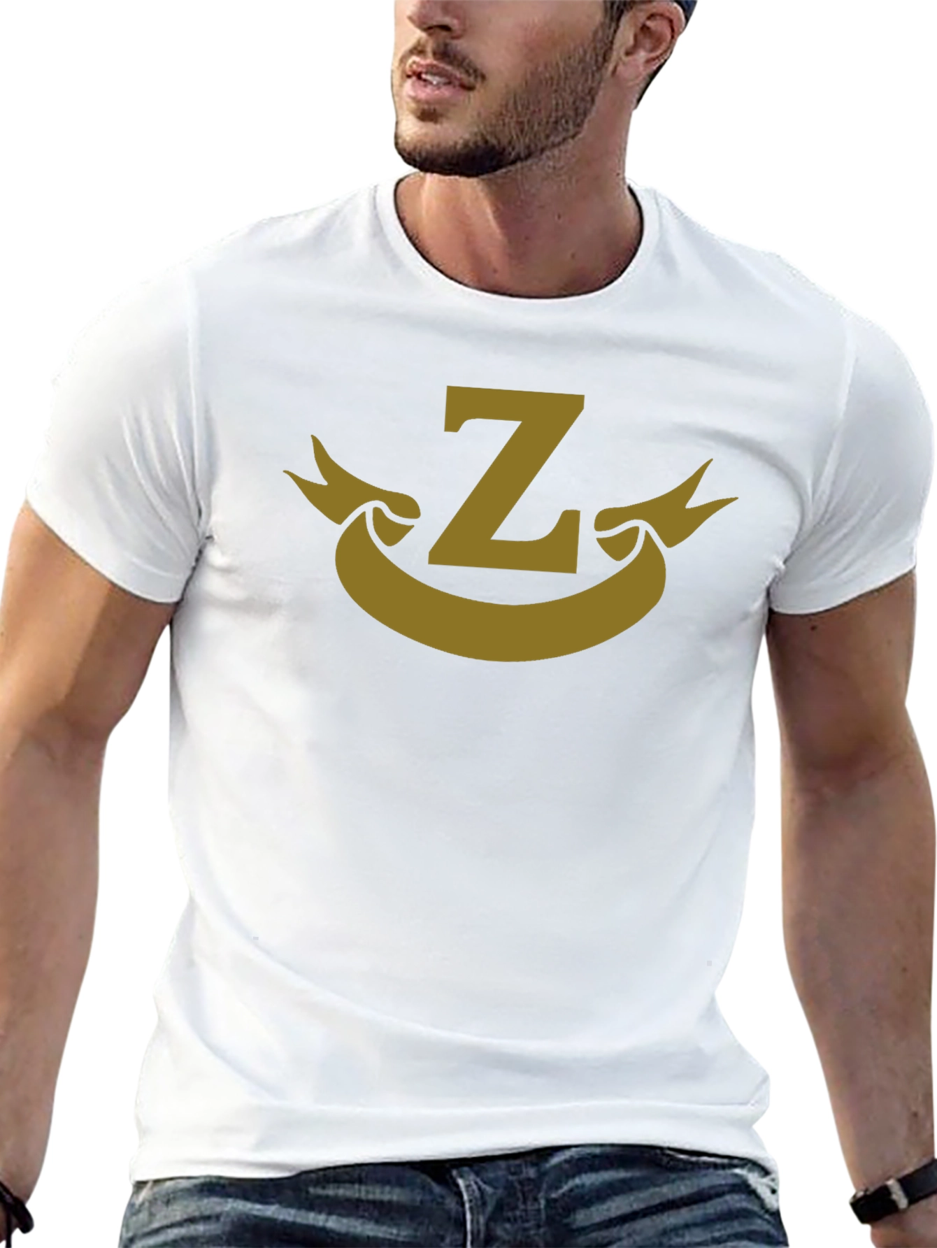Letter Z Banner Graphic Black T-Shirt