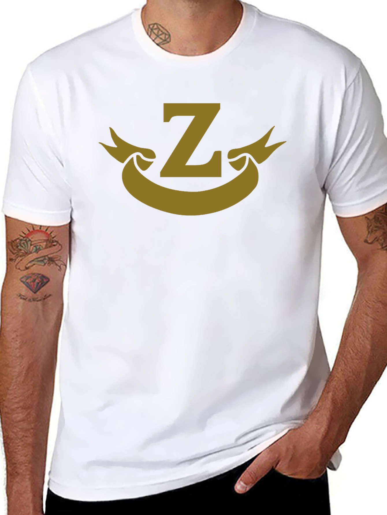 Letter Z Banner Graphic Black T-Shirt