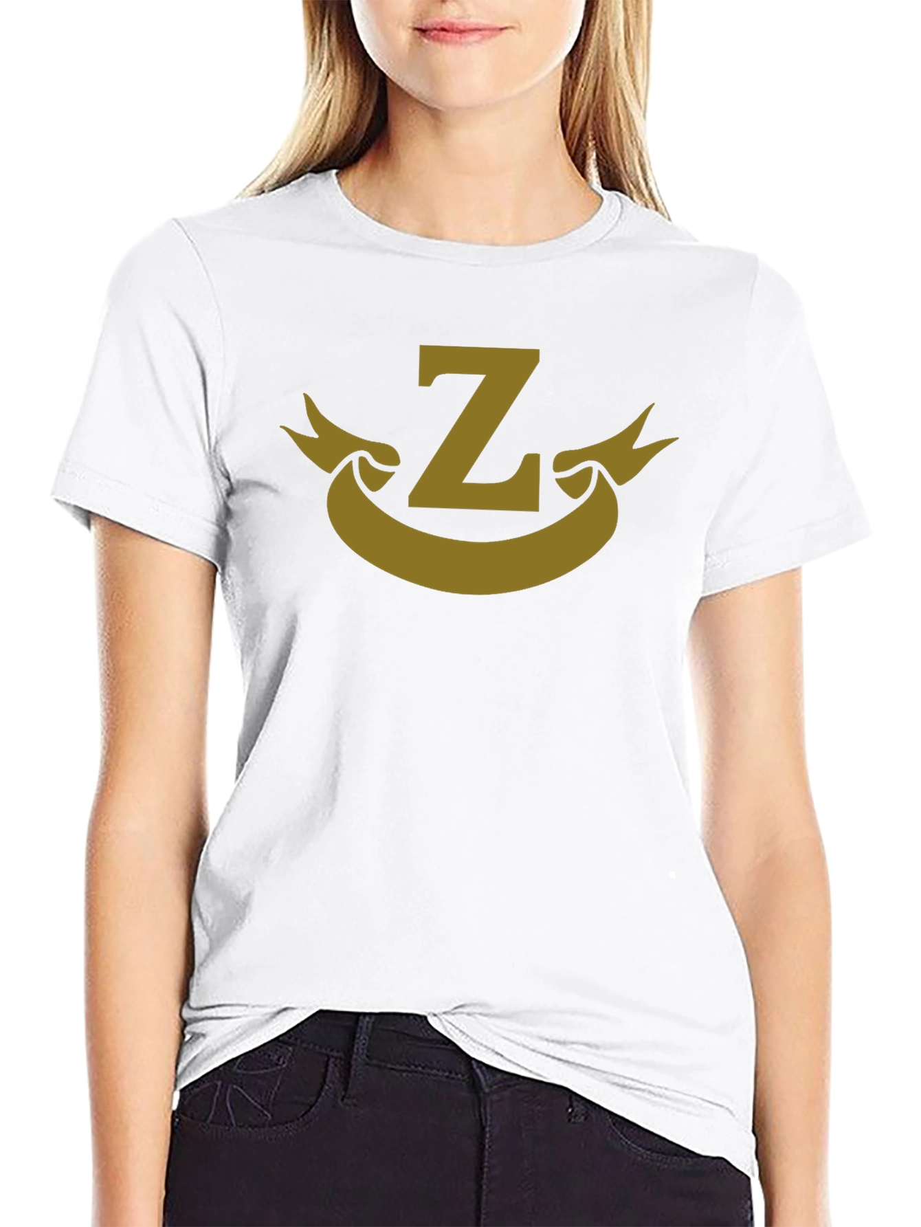 Letter Z Banner Graphic Black T-Shirt