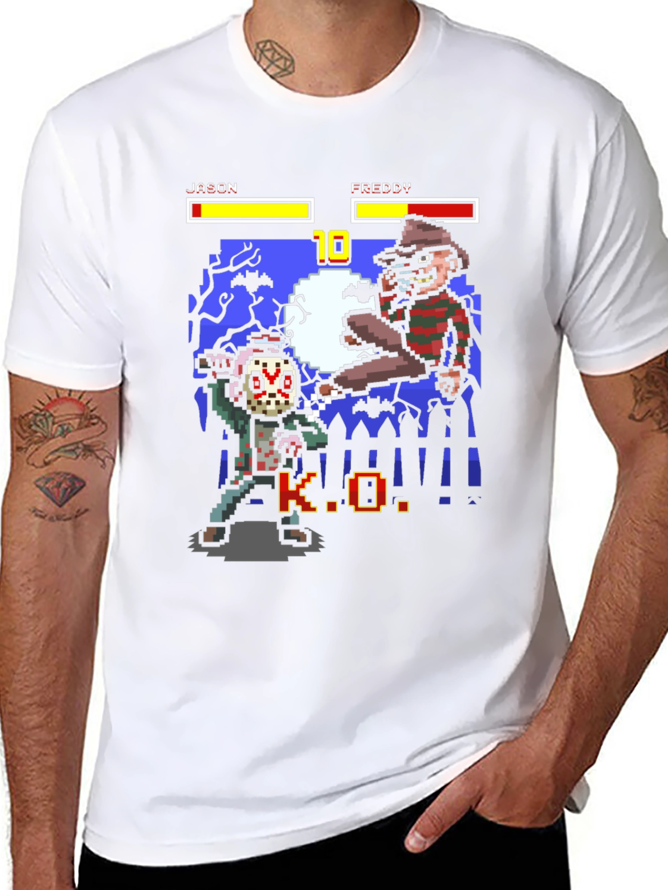 Retro 8-Bit Jason vs. Freddy T-Shirt