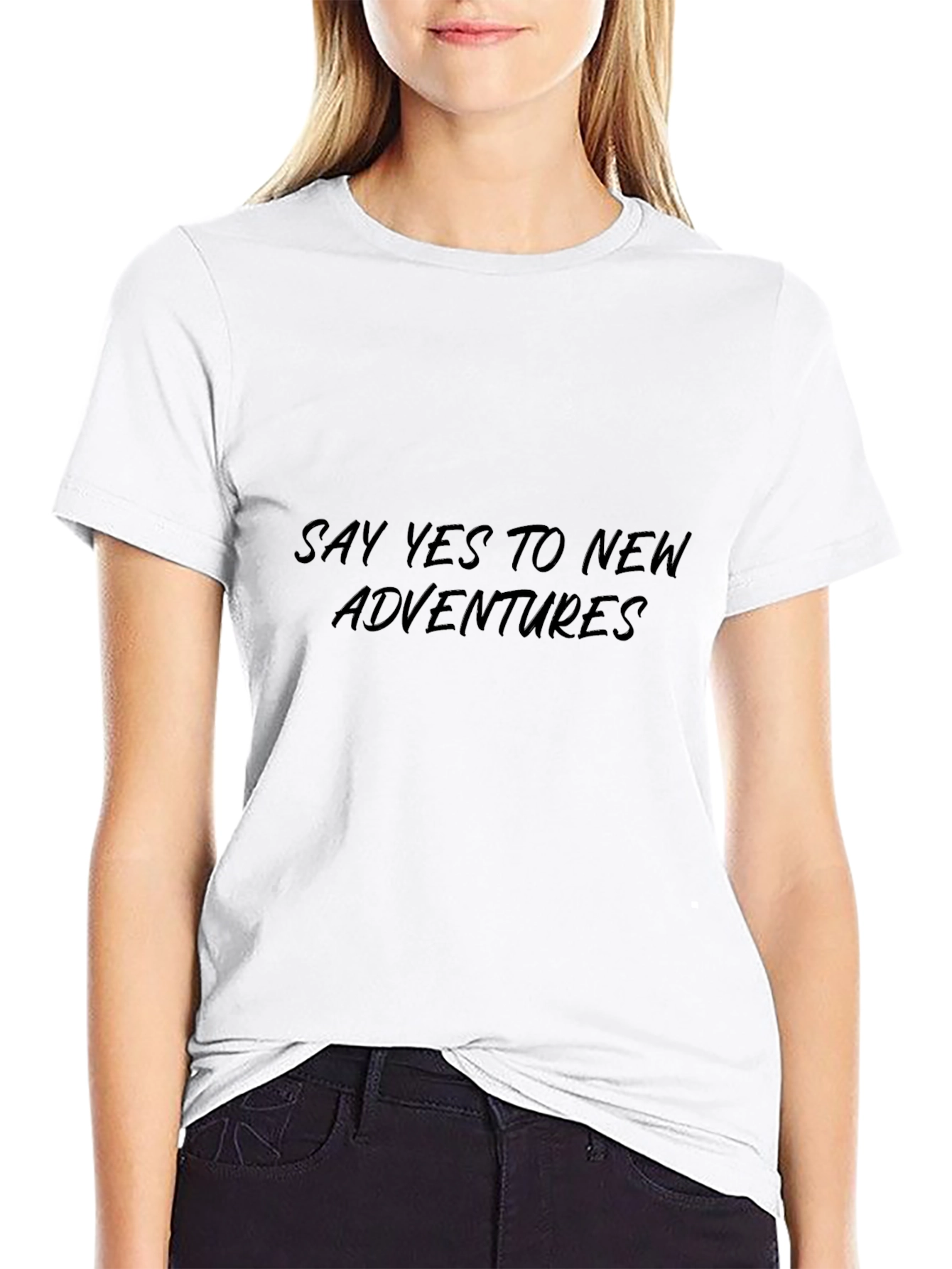Mens Black Say Yes To New Adventures T-Shirt
