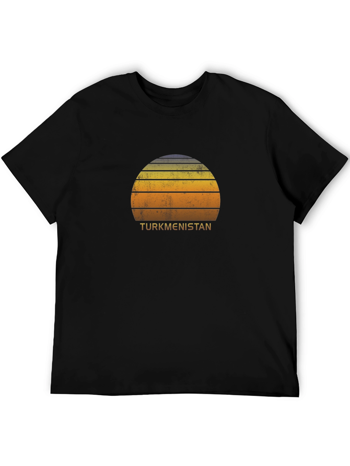 Retro Turkmenistan Sunset T-Shirt - Black