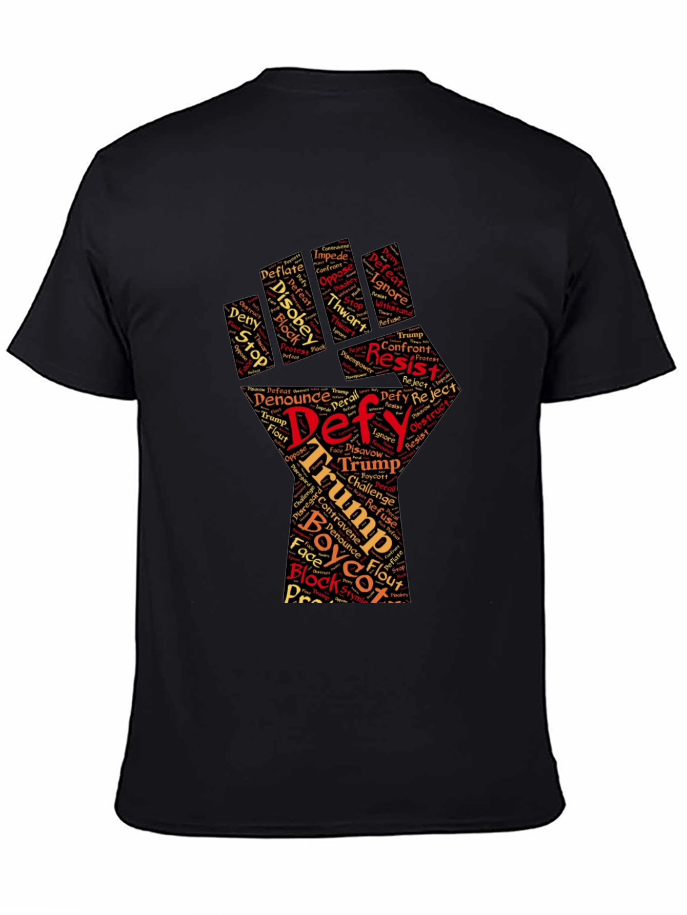 Defy Trump Graphic Tee - Resist! Black Cotton T-Shirt