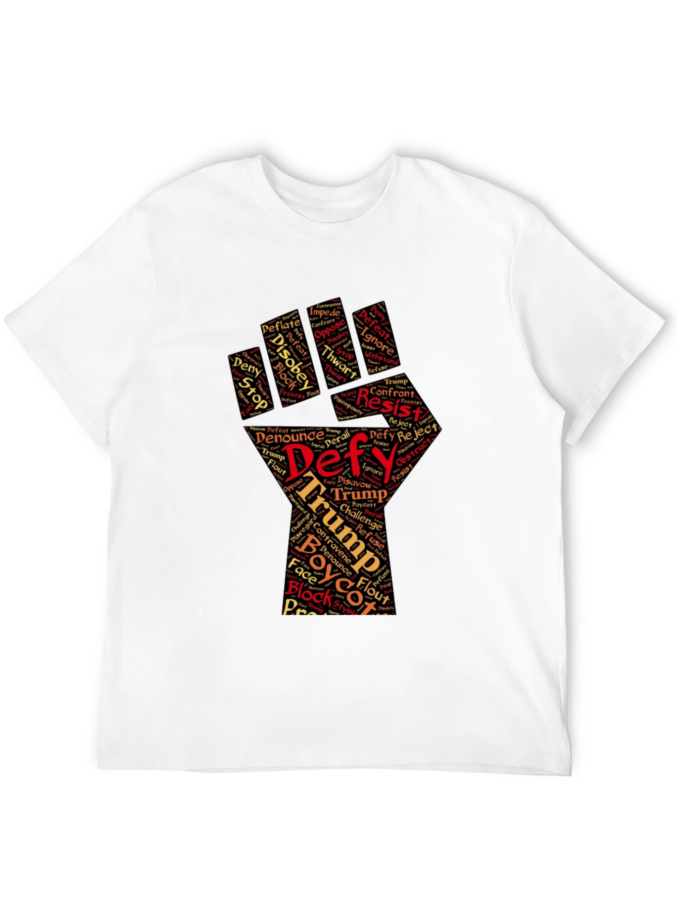 Defy Trump Graphic Tee - Resist! Black Cotton T-Shirt