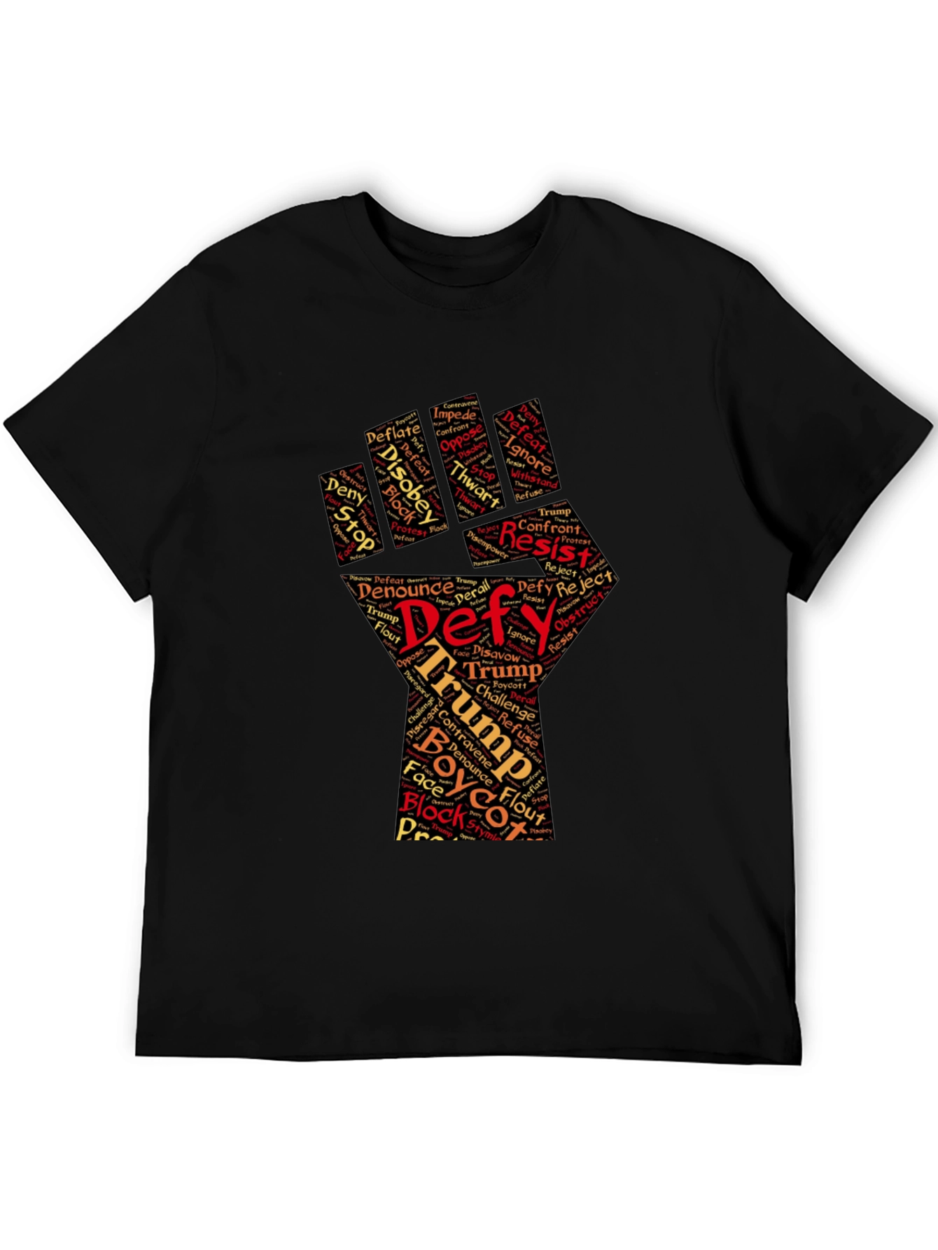 Defy Trump Graphic Tee - Resist! Black Cotton T-Shirt
