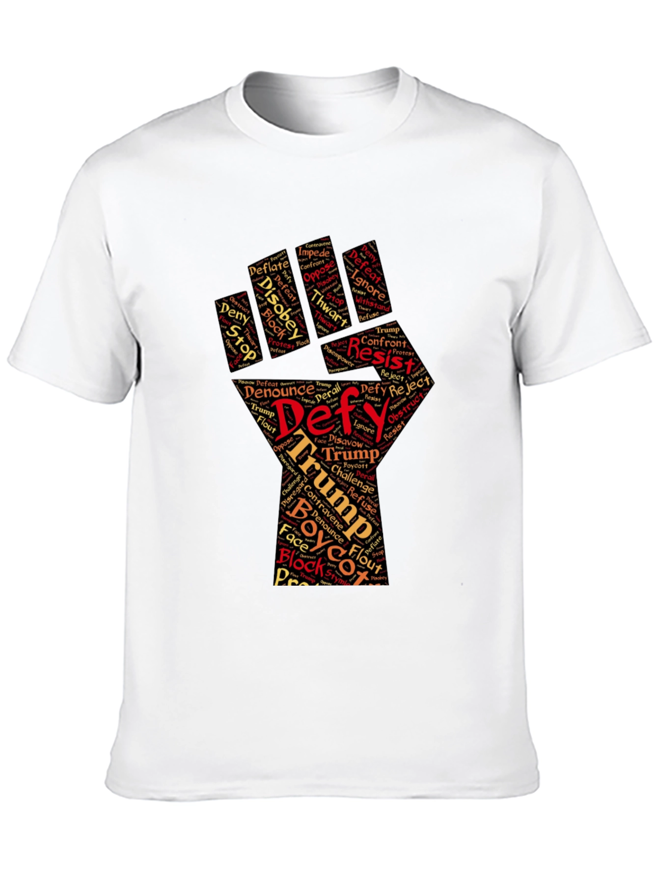 Defy Trump Graphic Tee - Resist! Black Cotton T-Shirt