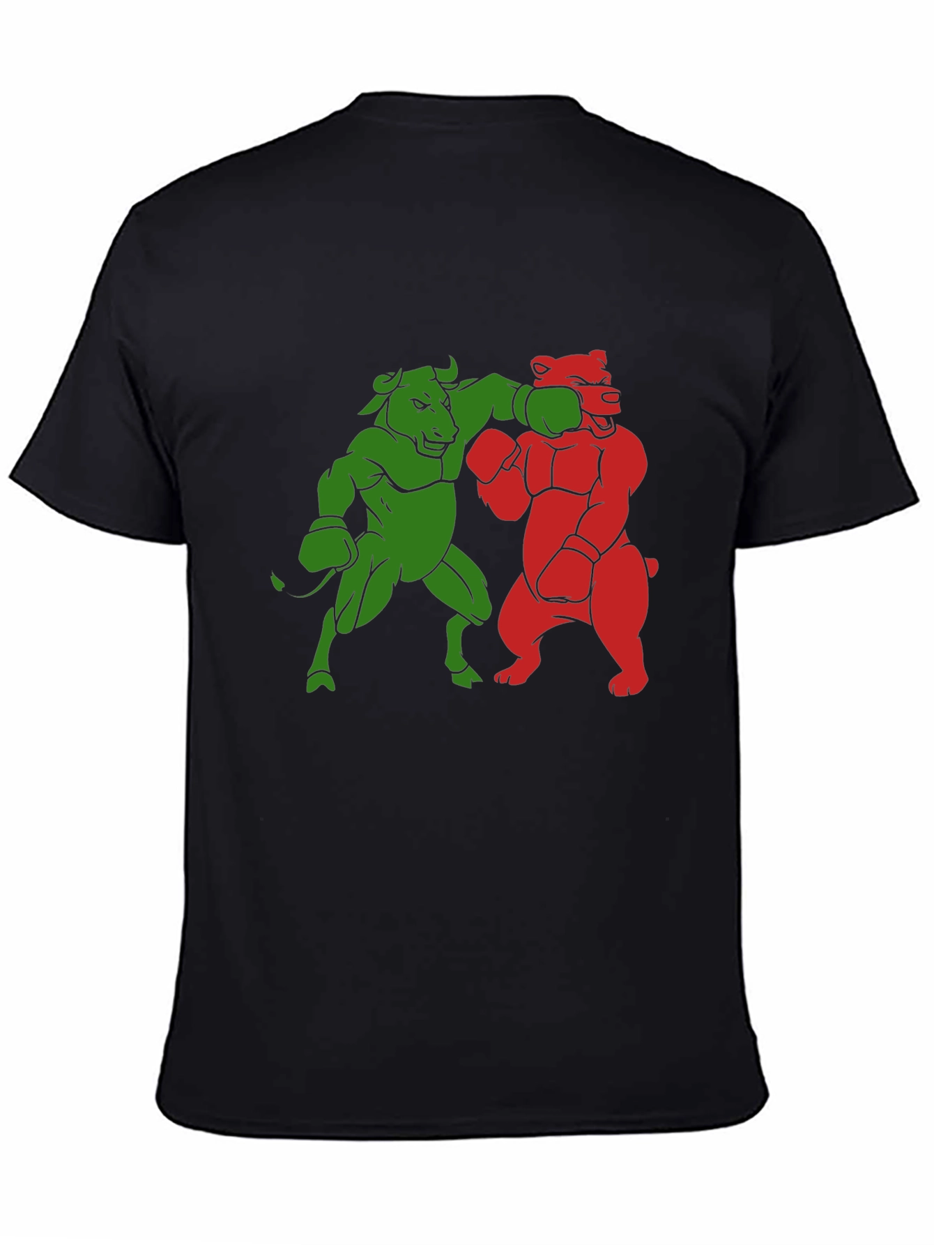 Bull vs Bear Boxing Match Graphic Tee