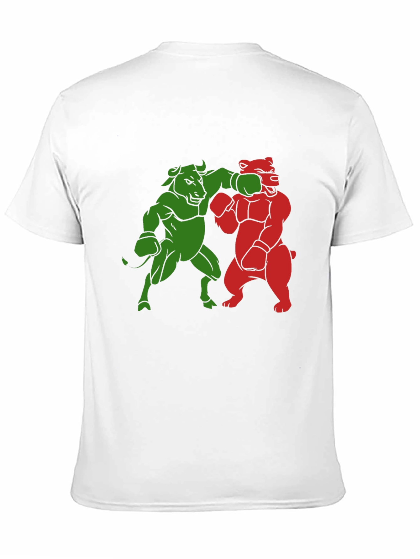 Bull vs Bear Boxing Match Graphic Tee