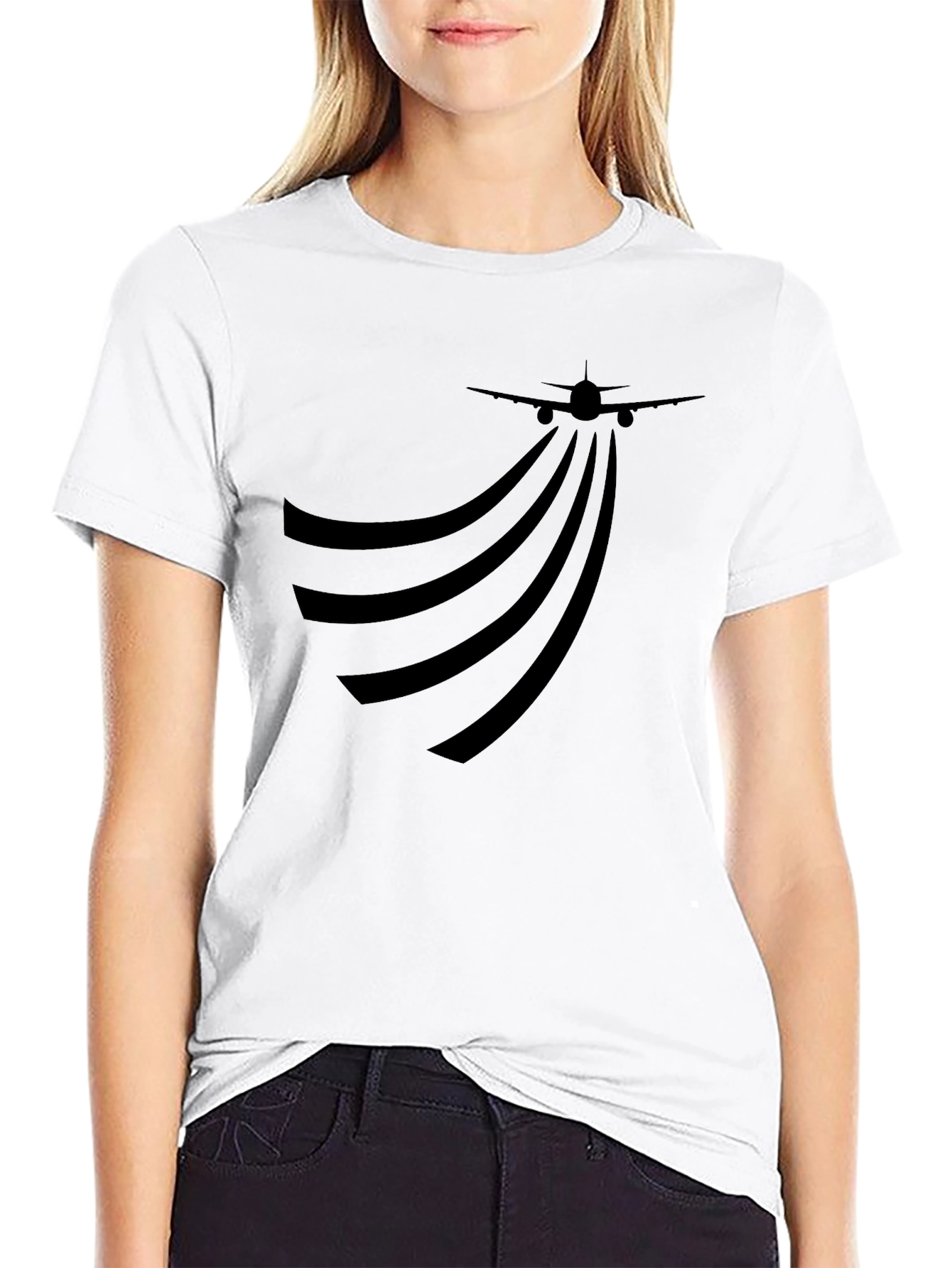Black Airplane Trail Graphic Tee