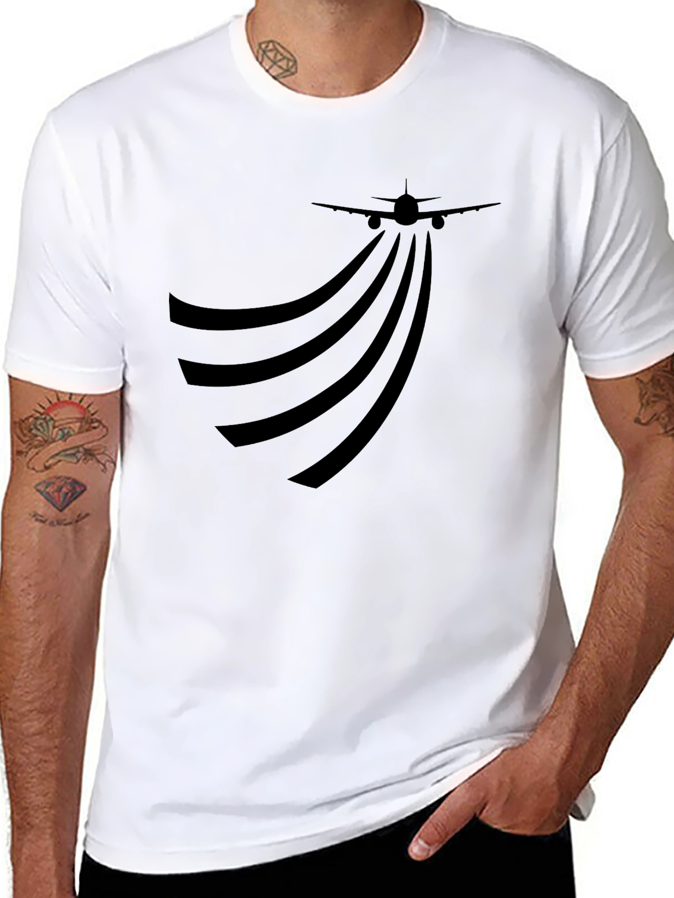 Black Airplane Trail Graphic Tee