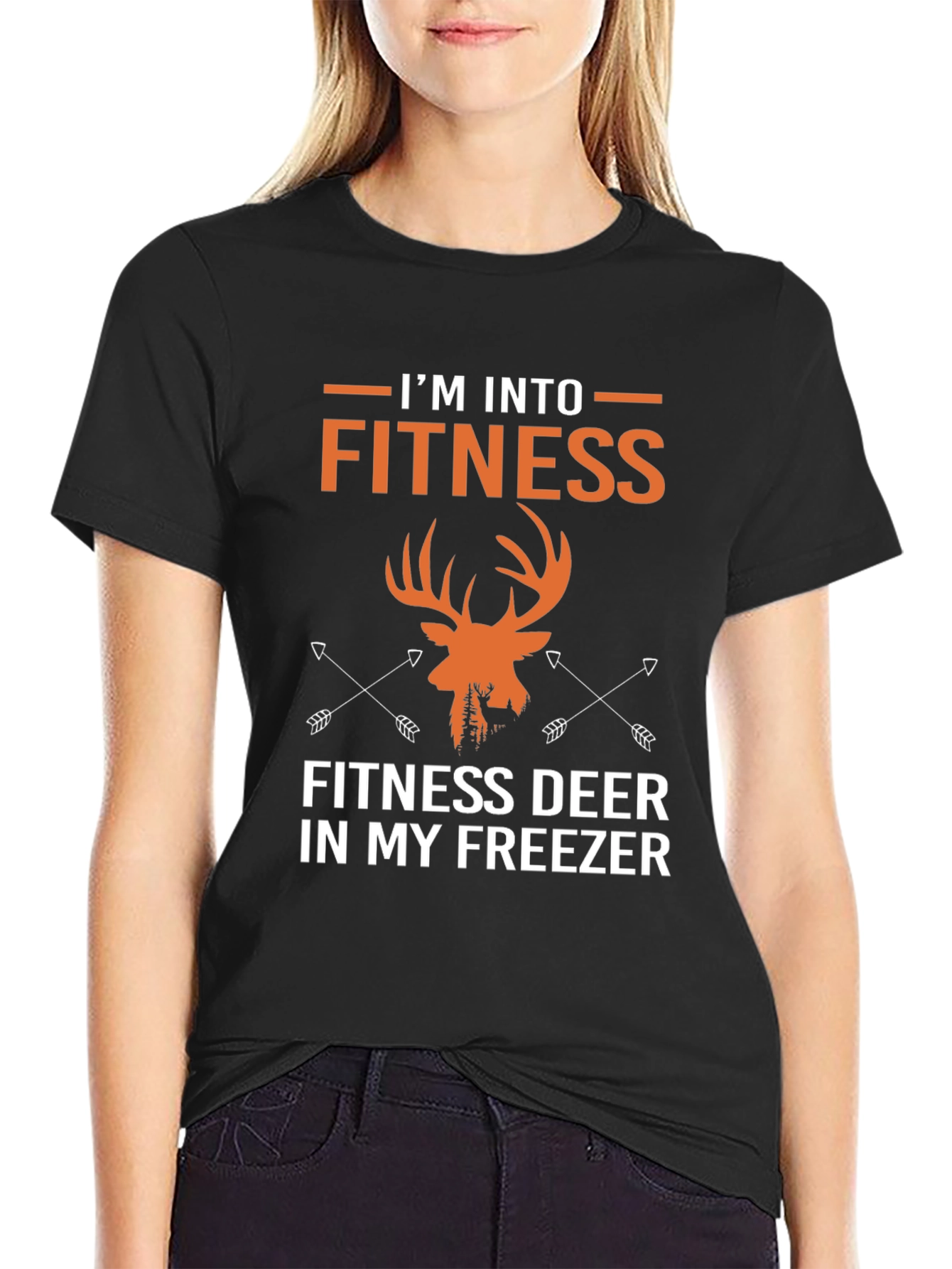 Fitness Deer T-Shirt - Hunting Gym Novelty Tee