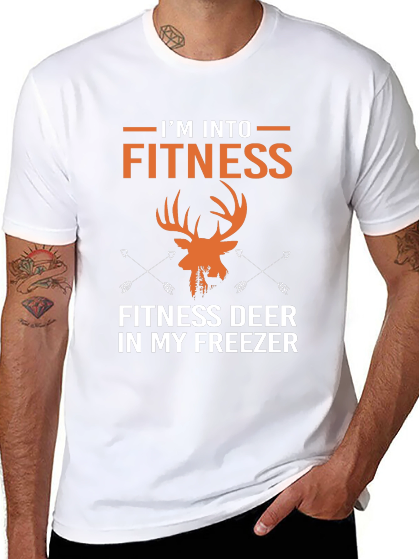 Fitness Deer T-Shirt - Hunting Gym Novelty Tee