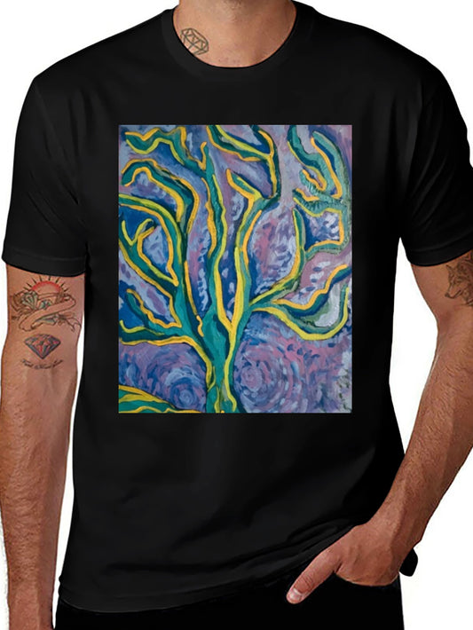 Abstract Tree Art Black T-Shirt