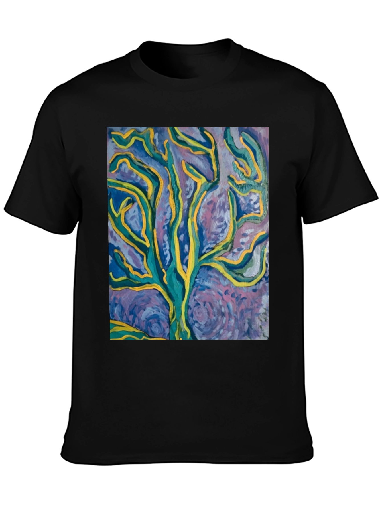Abstract Tree Art Black T-Shirt