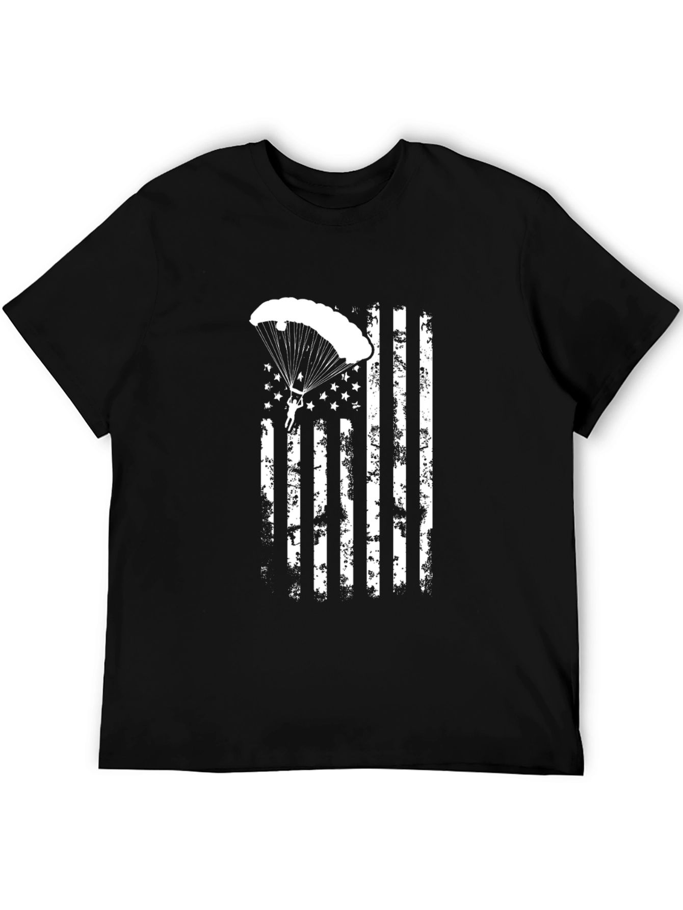Patriotic Parachutist USA Flag Graphic T-Shirt