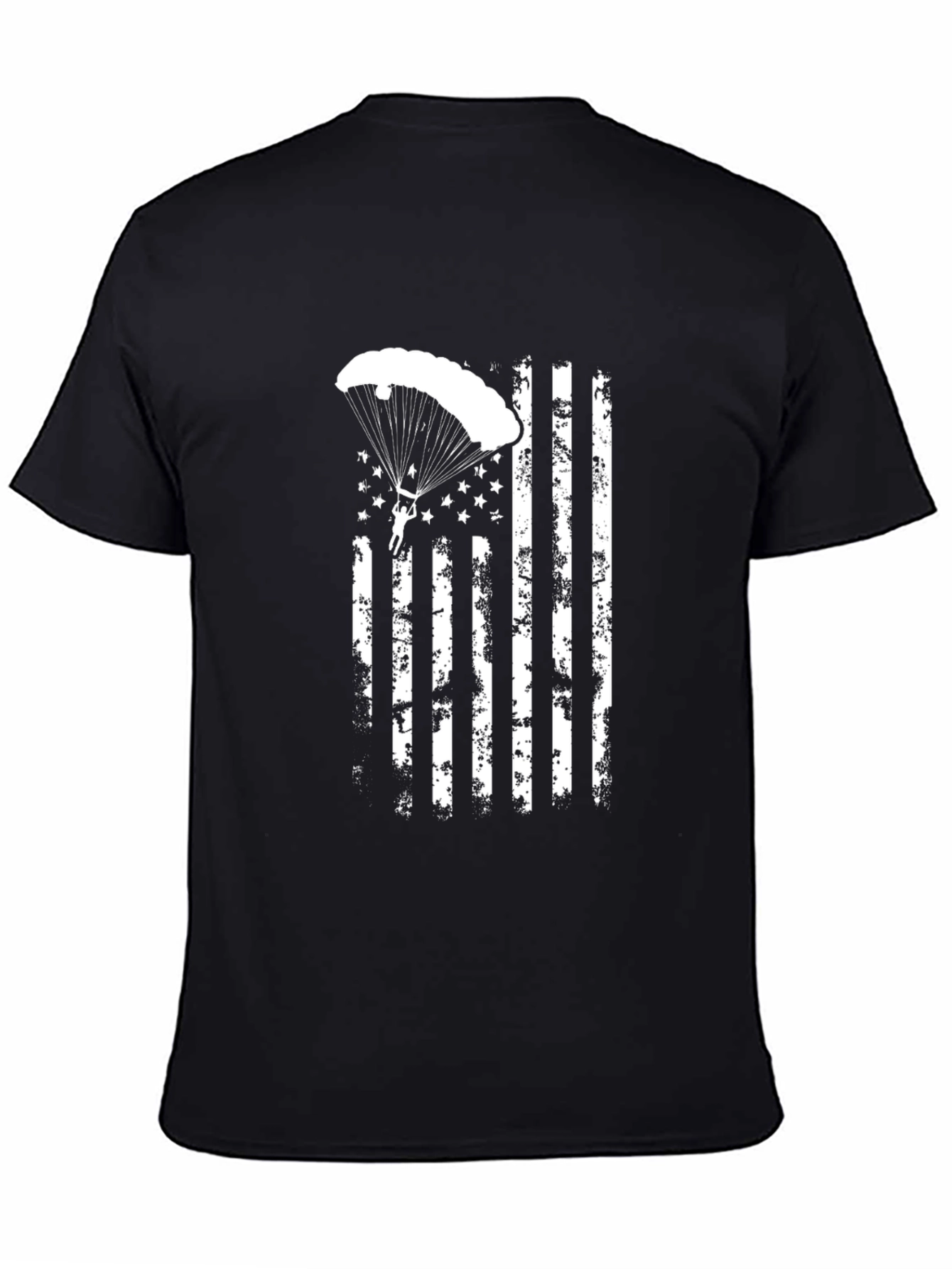 Patriotic Parachutist USA Flag Graphic T-Shirt