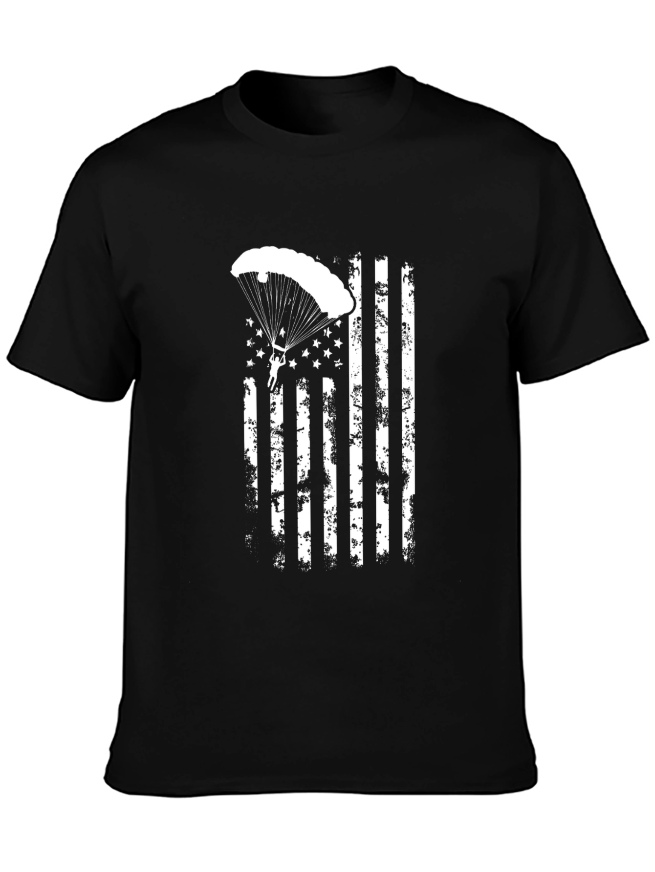 Patriotic Parachutist USA Flag Graphic T-Shirt