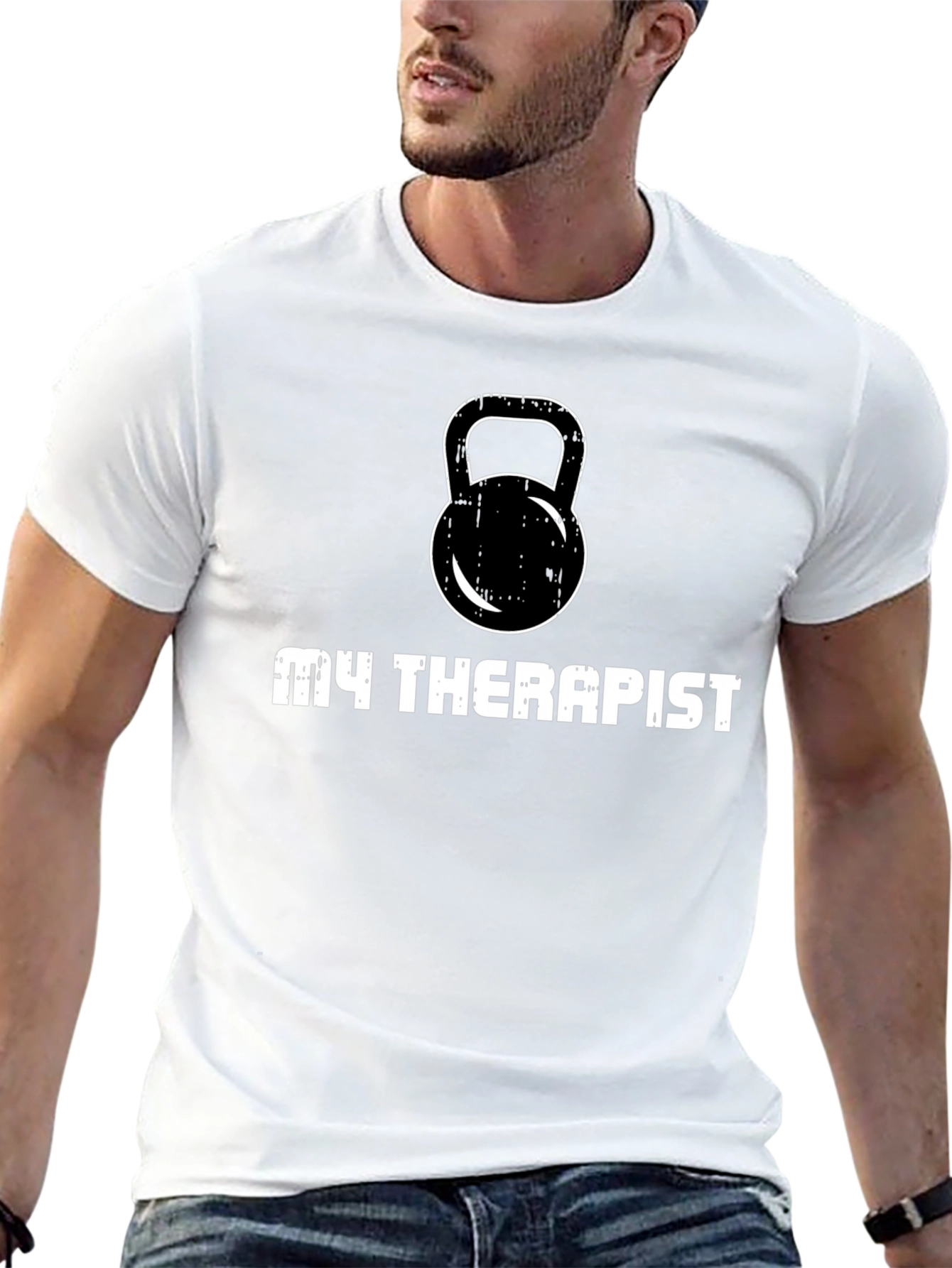 My Therapist Kettlebell Black T-Shirt