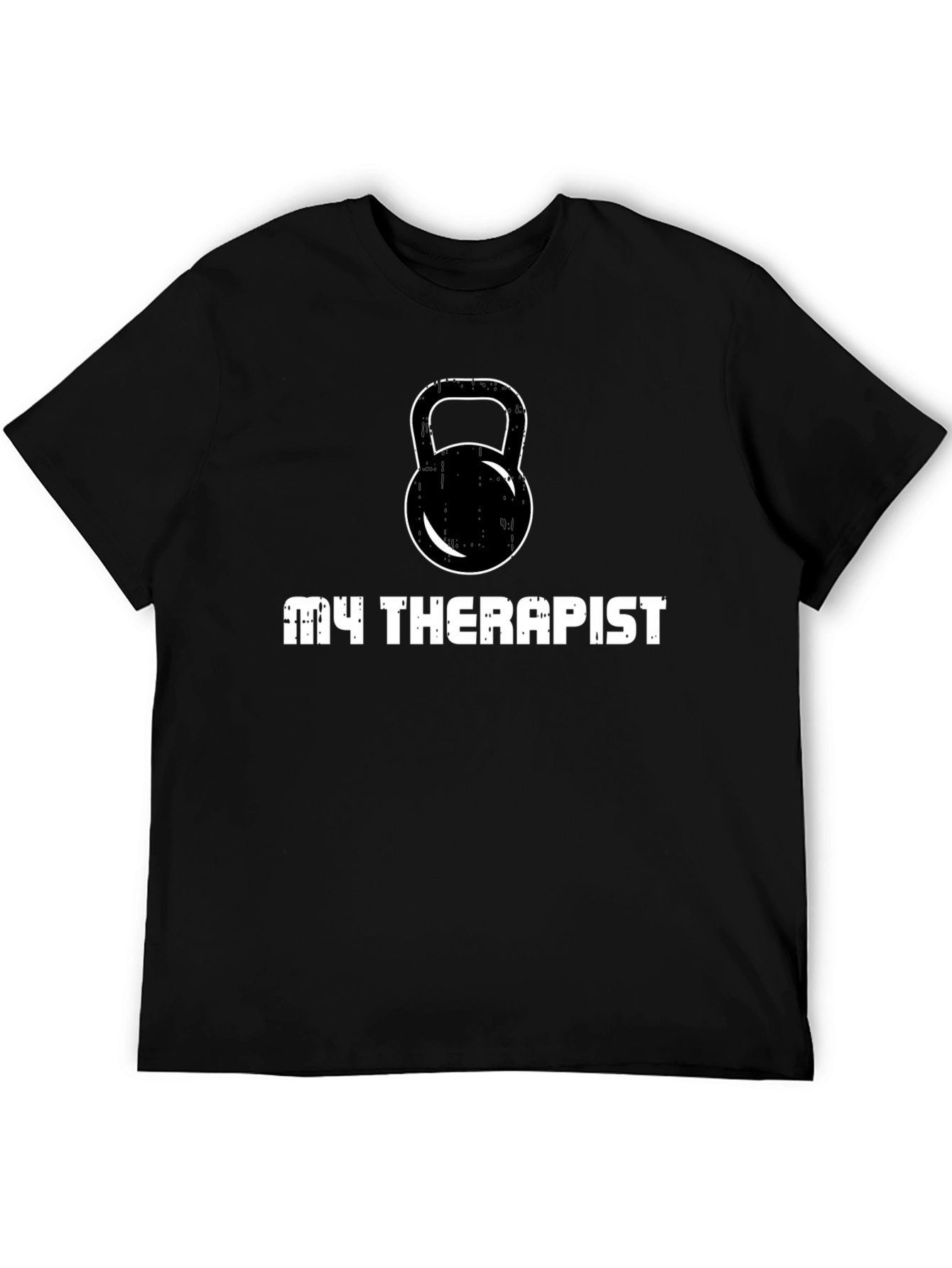My Therapist Kettlebell Black T-Shirt