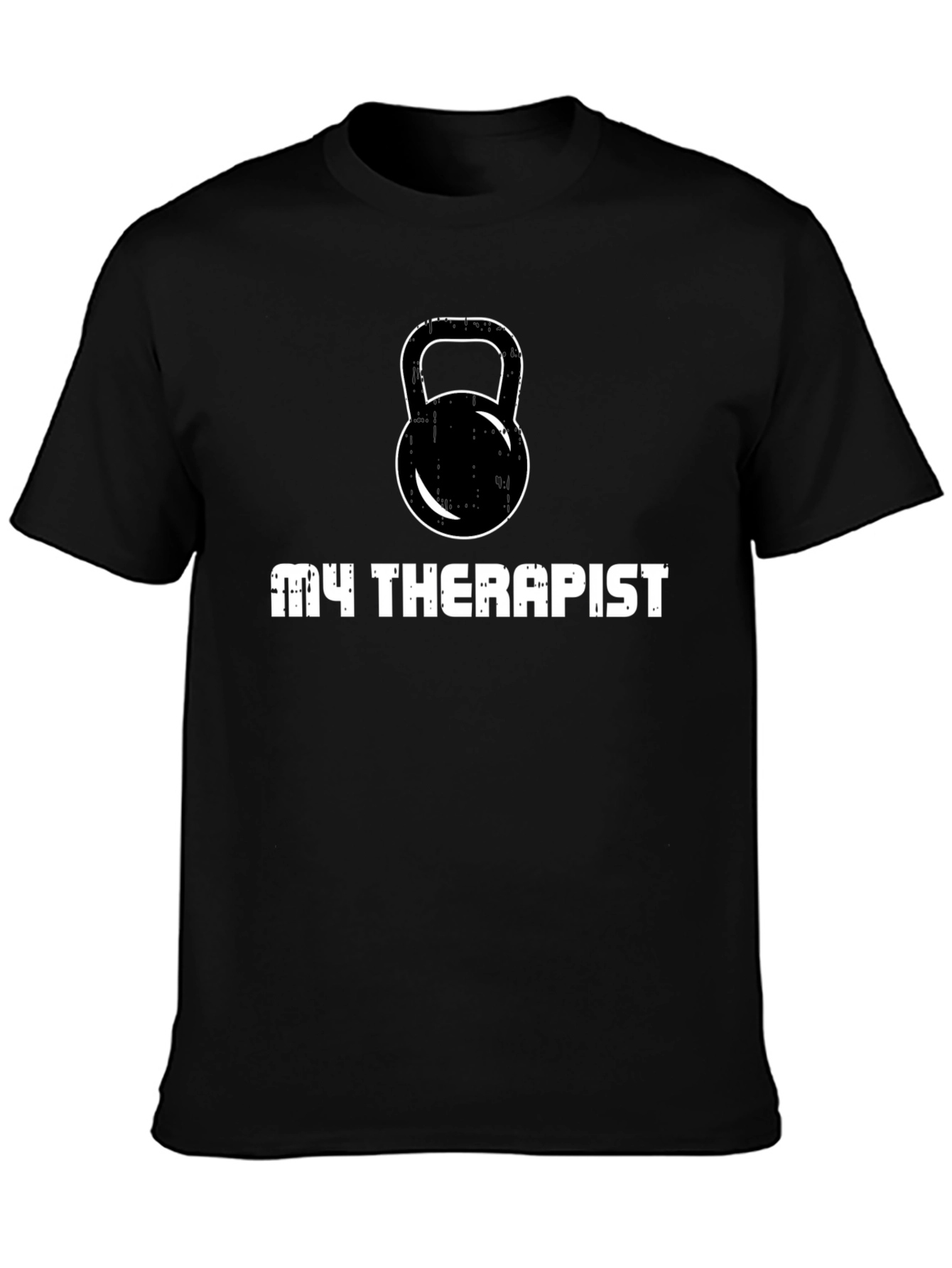 My Therapist Kettlebell Black T-Shirt