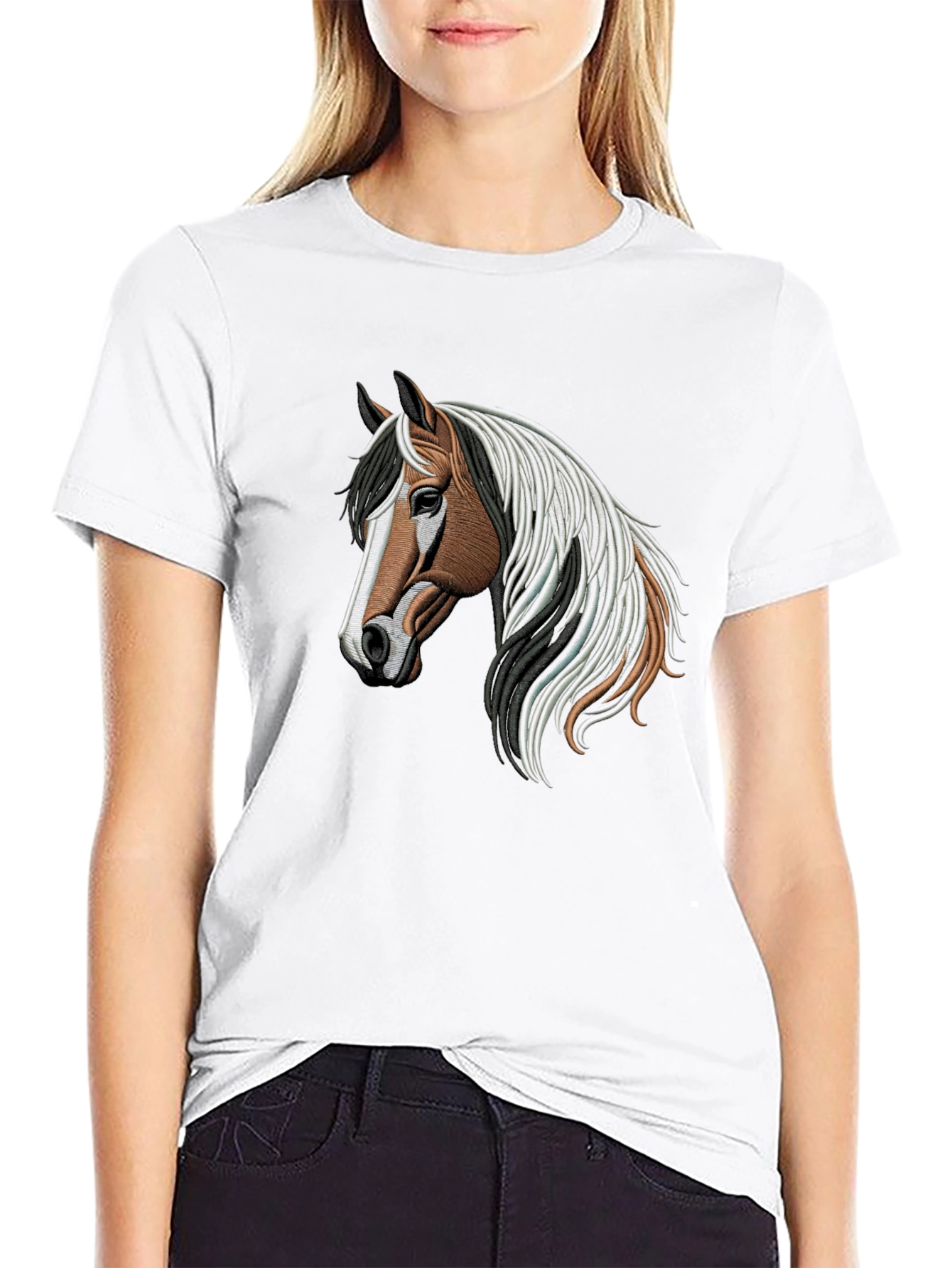 Horse Graphic Mens T-Shirt - Casual Black Tee