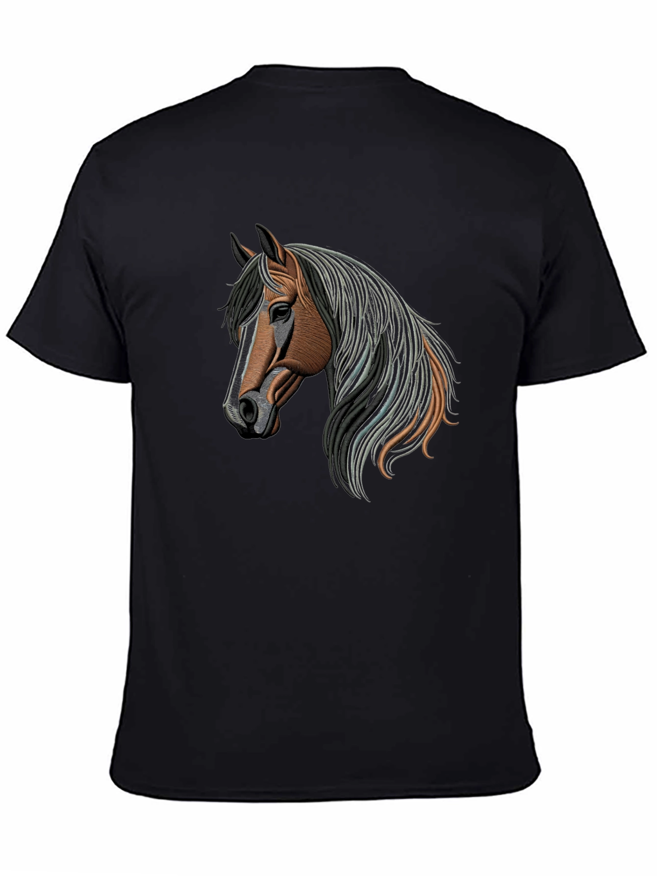 Horse Graphic Mens T-Shirt - Casual Black Tee