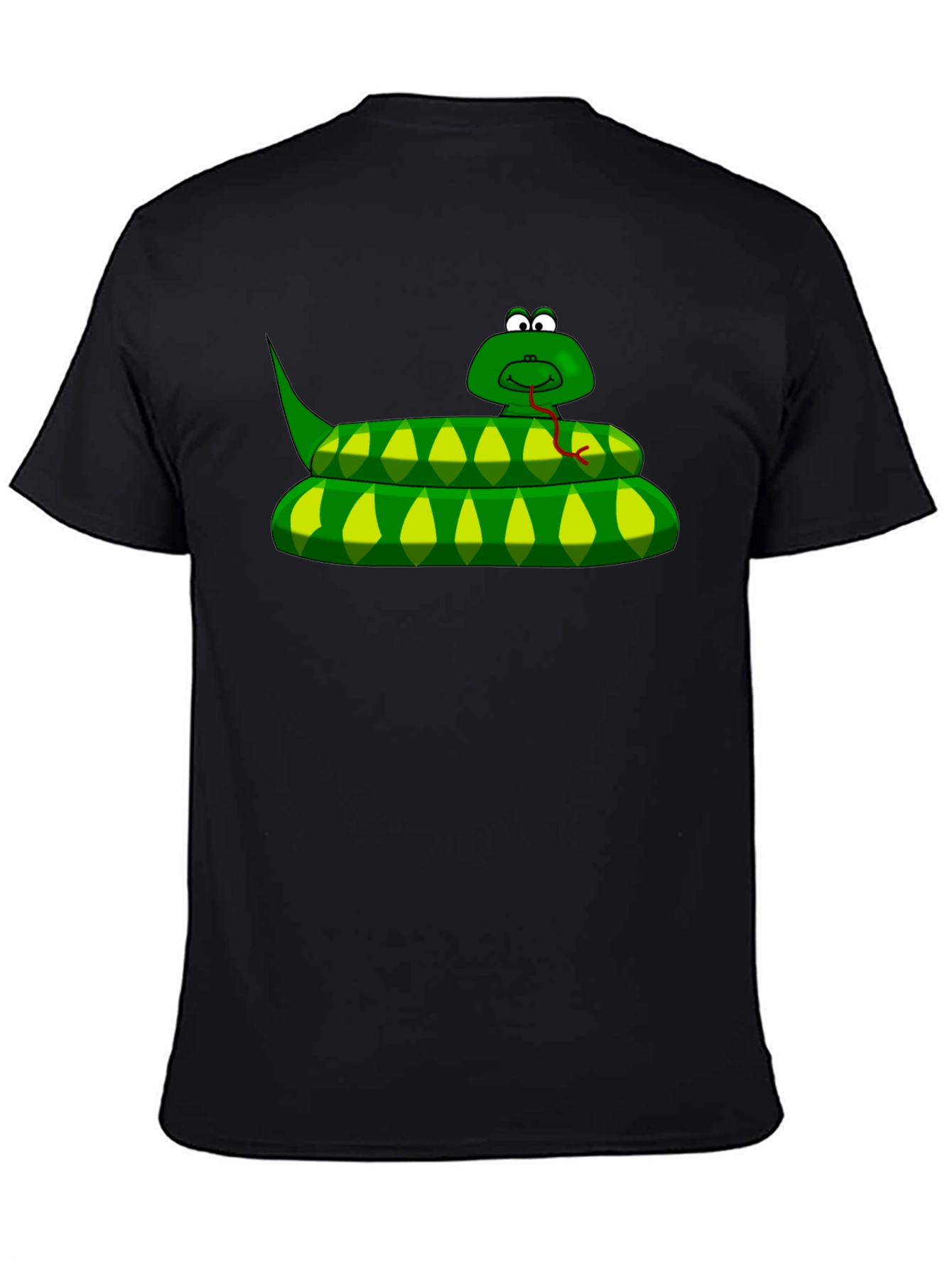 Cartoon Snake Graphic T-Shirt - Black
