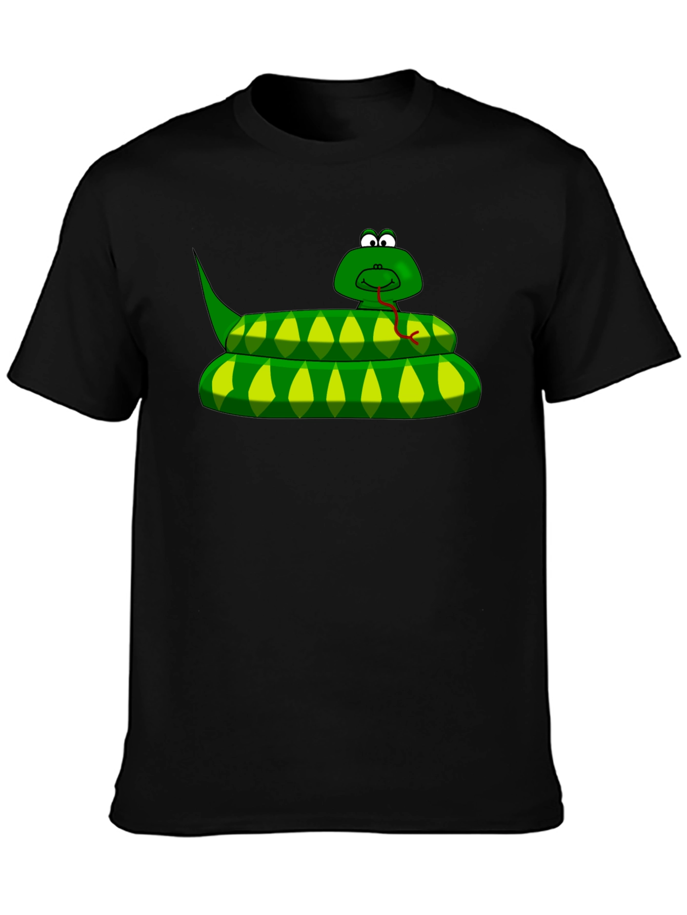 Cartoon Snake Graphic T-Shirt - Black