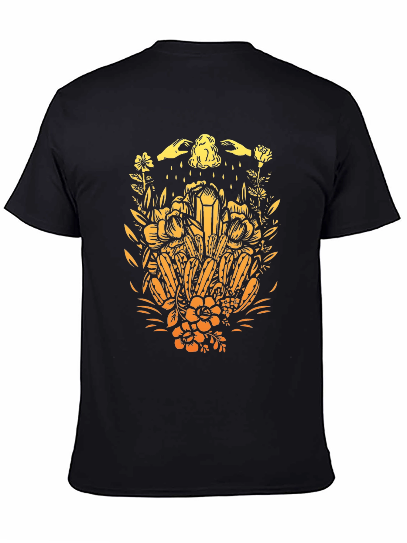 Botanical Crystal Graphic Tee - Black