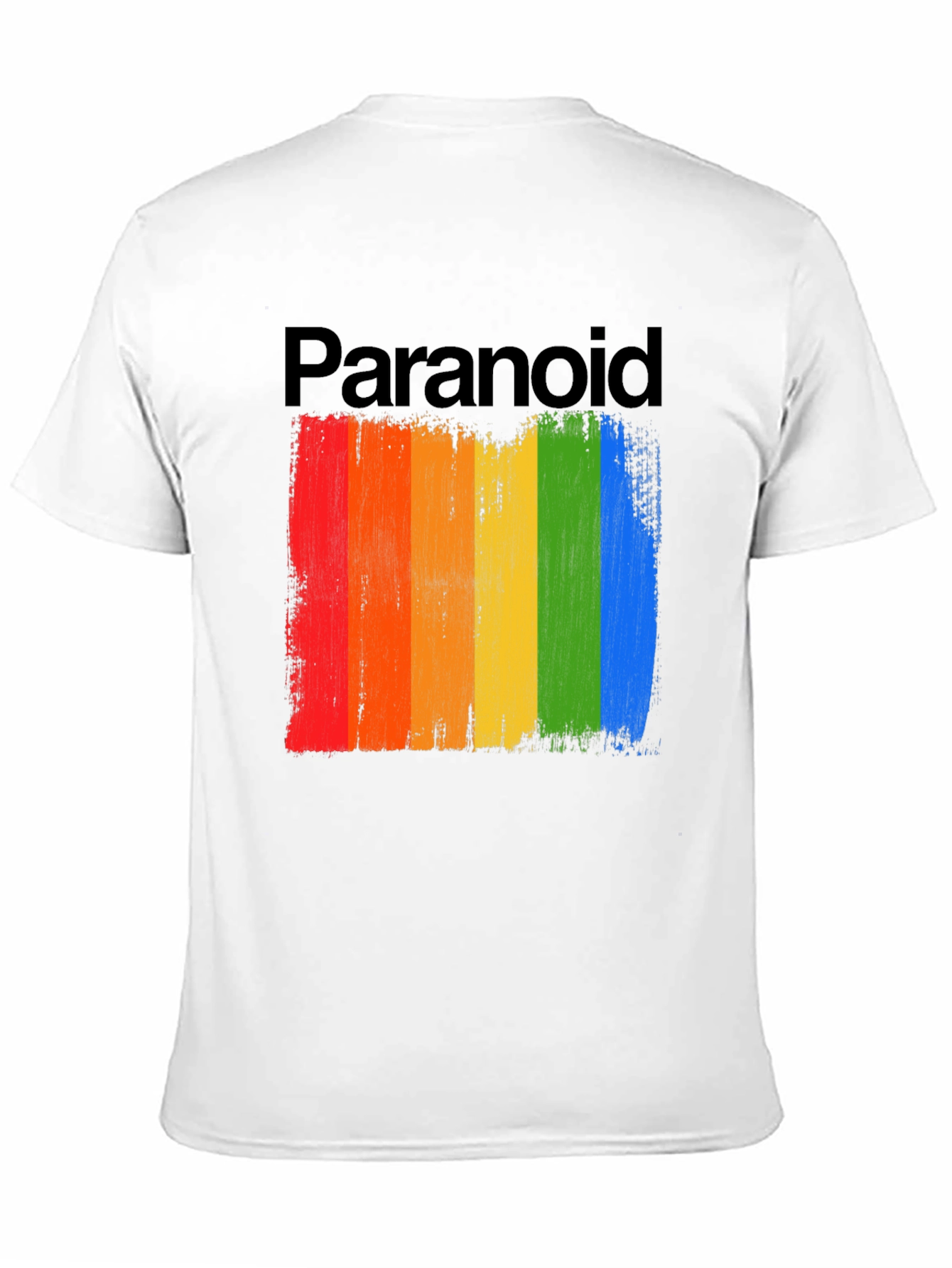 Paranoid Rainbow Stripe Graphic Tee - Black Cotton Blend