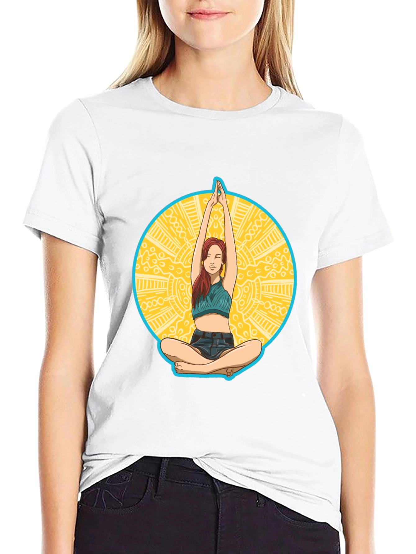 Yoga Pose Graphic Tee - Black