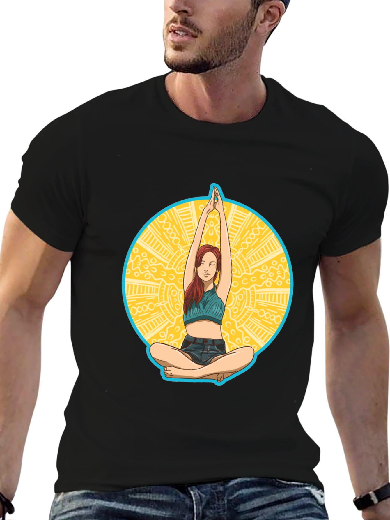 Yoga Pose Graphic Tee - Black