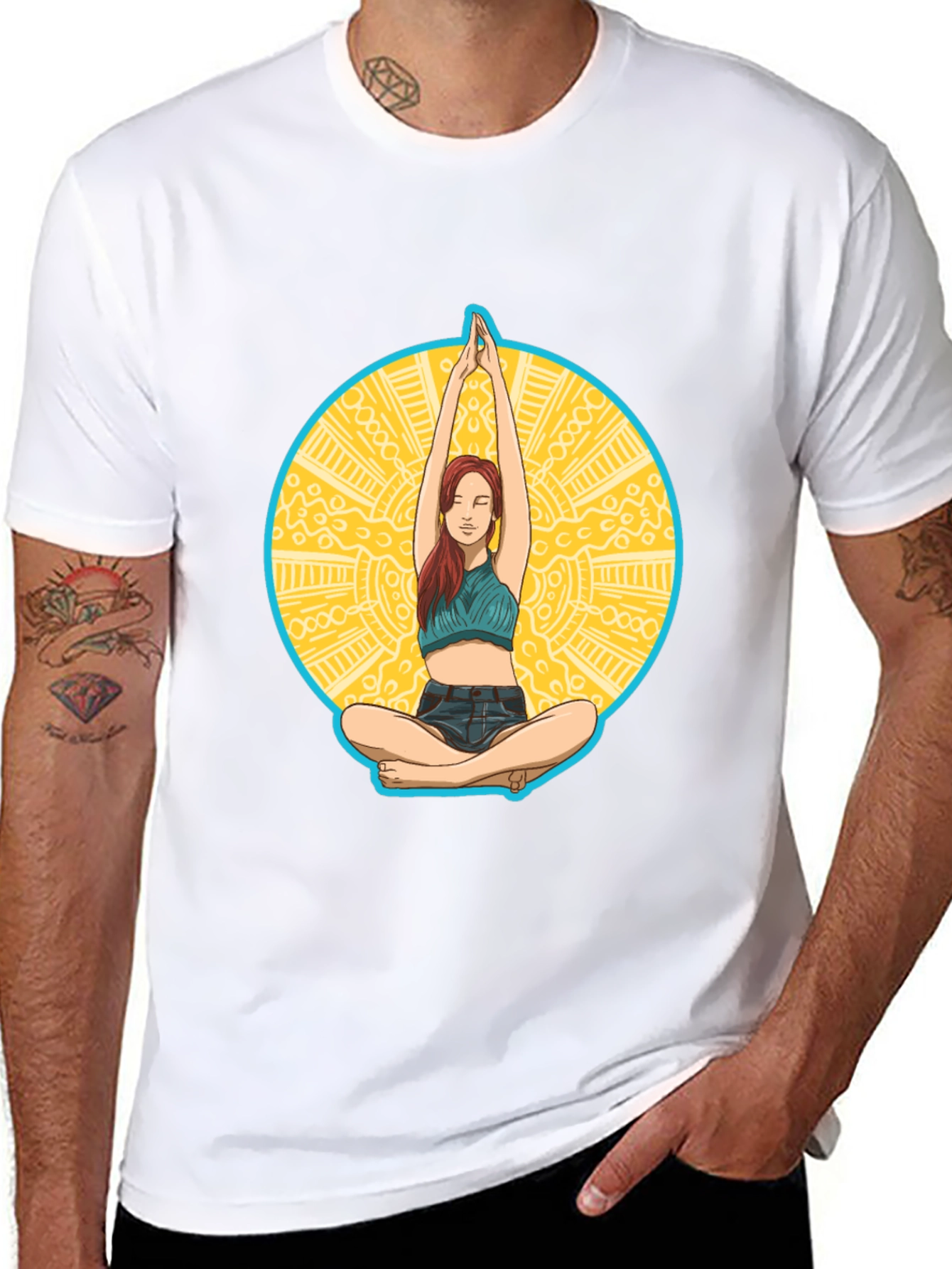 Yoga Pose Graphic Tee - Black